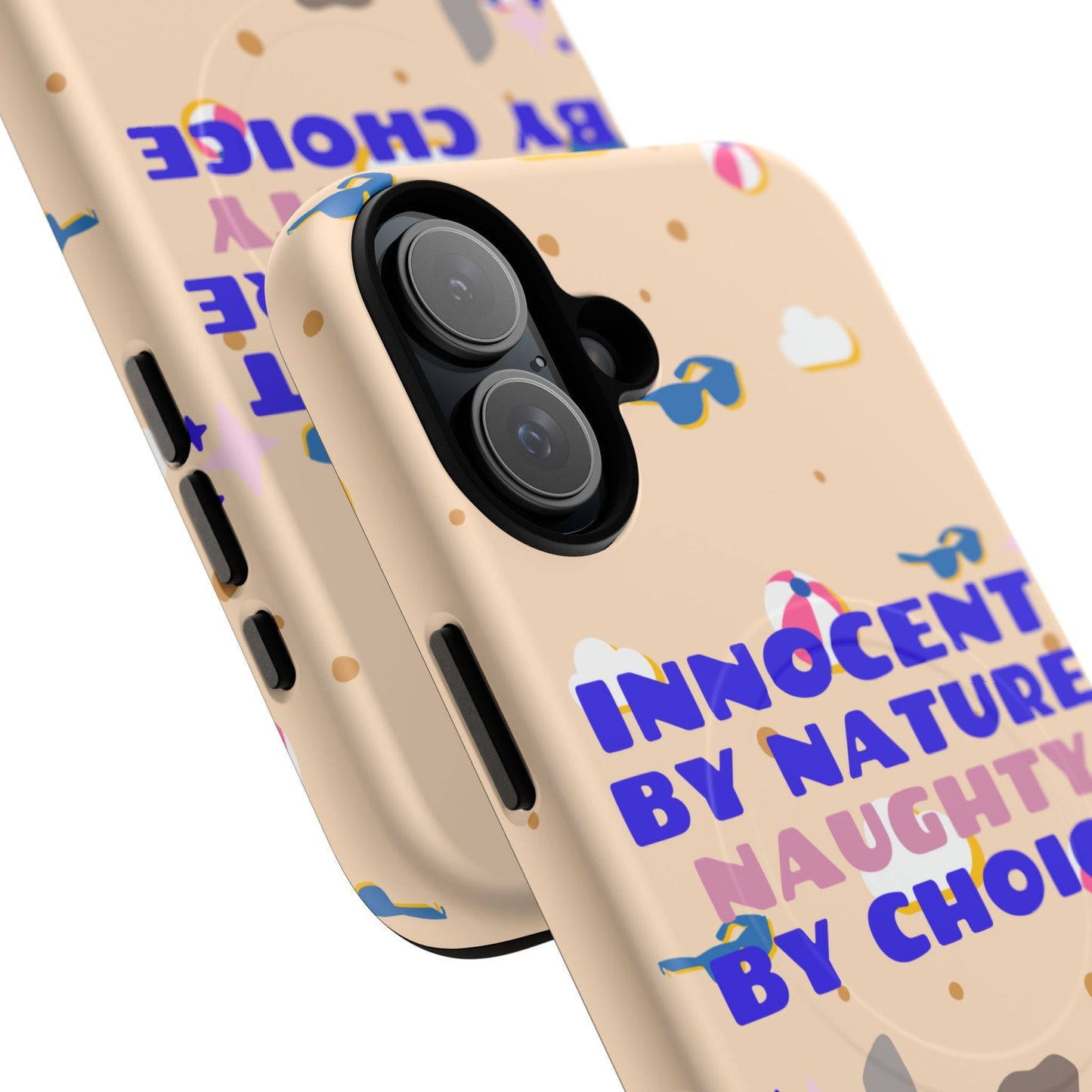 Innocent By Nature Naughty By Choice SmileandLaughTees Tough Magnetic Phone Case