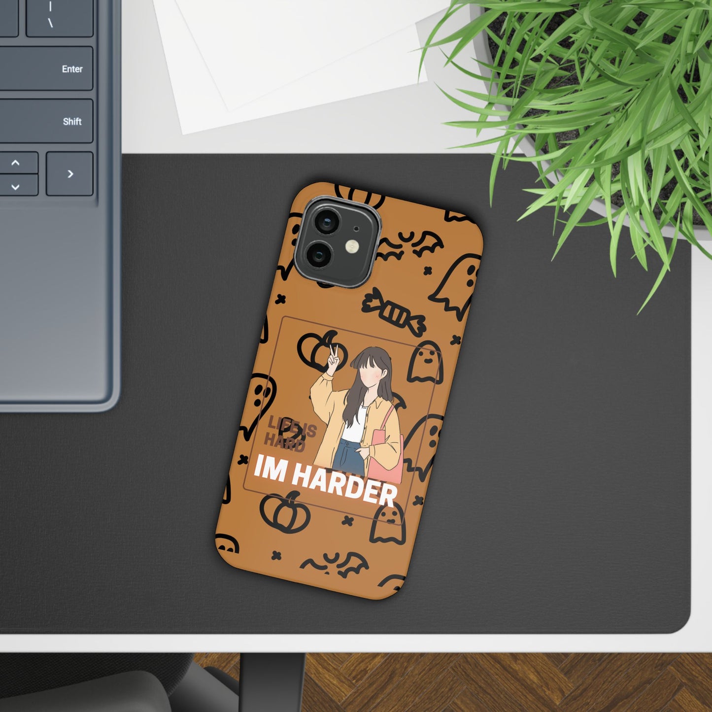 Life Is Hard Im Harder  SmileandLaughTees Slim Phone Case