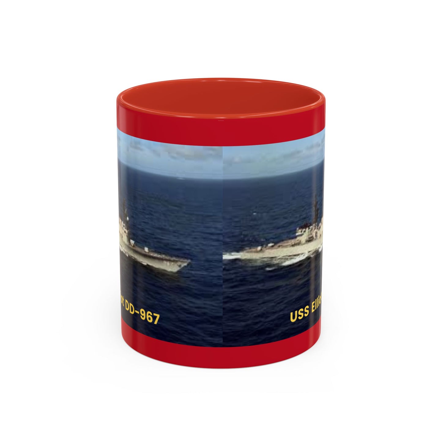 USS Elliot DD-967 Navy POD Smileandlaughtees Accent Coffee Mug (11, 15oz)