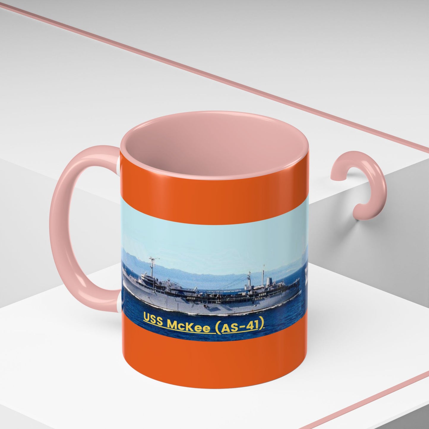 USS McKee (AS-41) Navy POD Smileandlaughtees Accent Coffee Mug (11, 15oz)