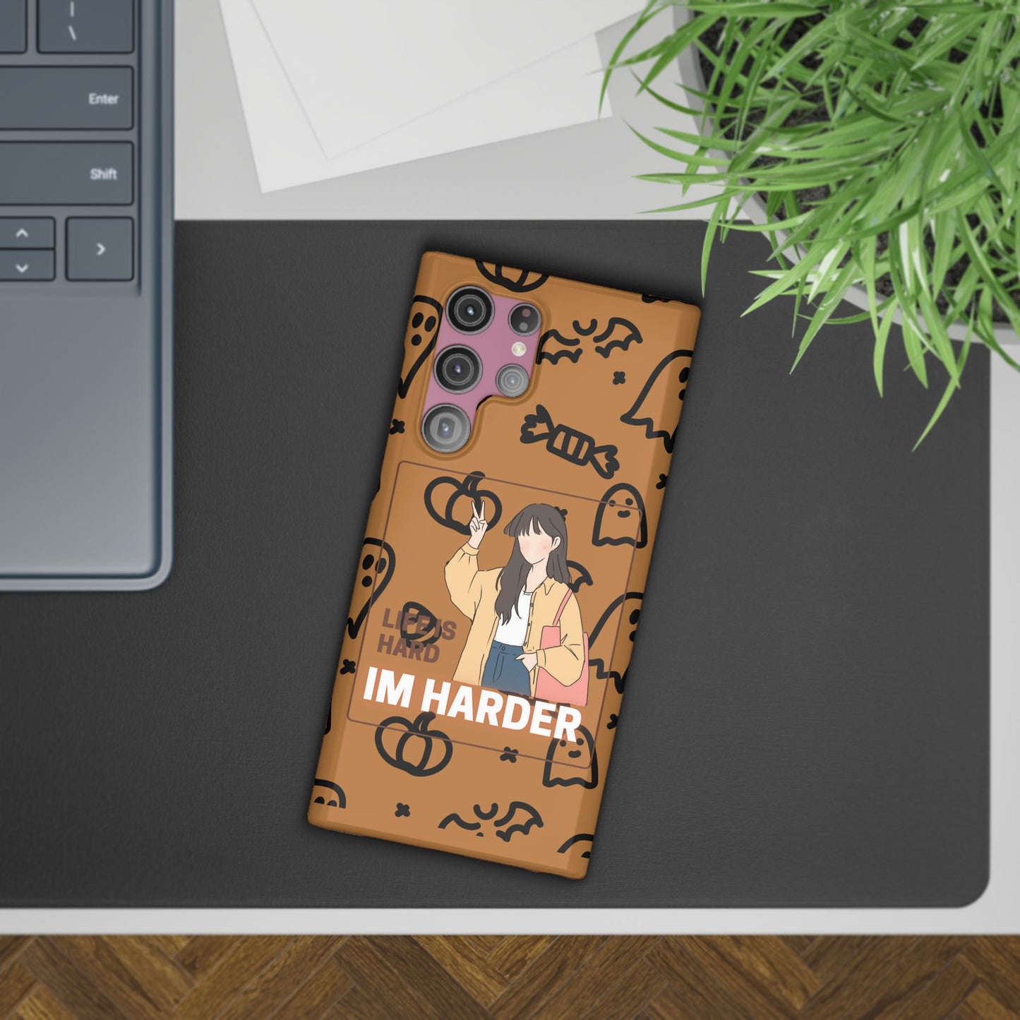 Life Is Hard Im Harder  SmileandLaughTees Slim Phone Case