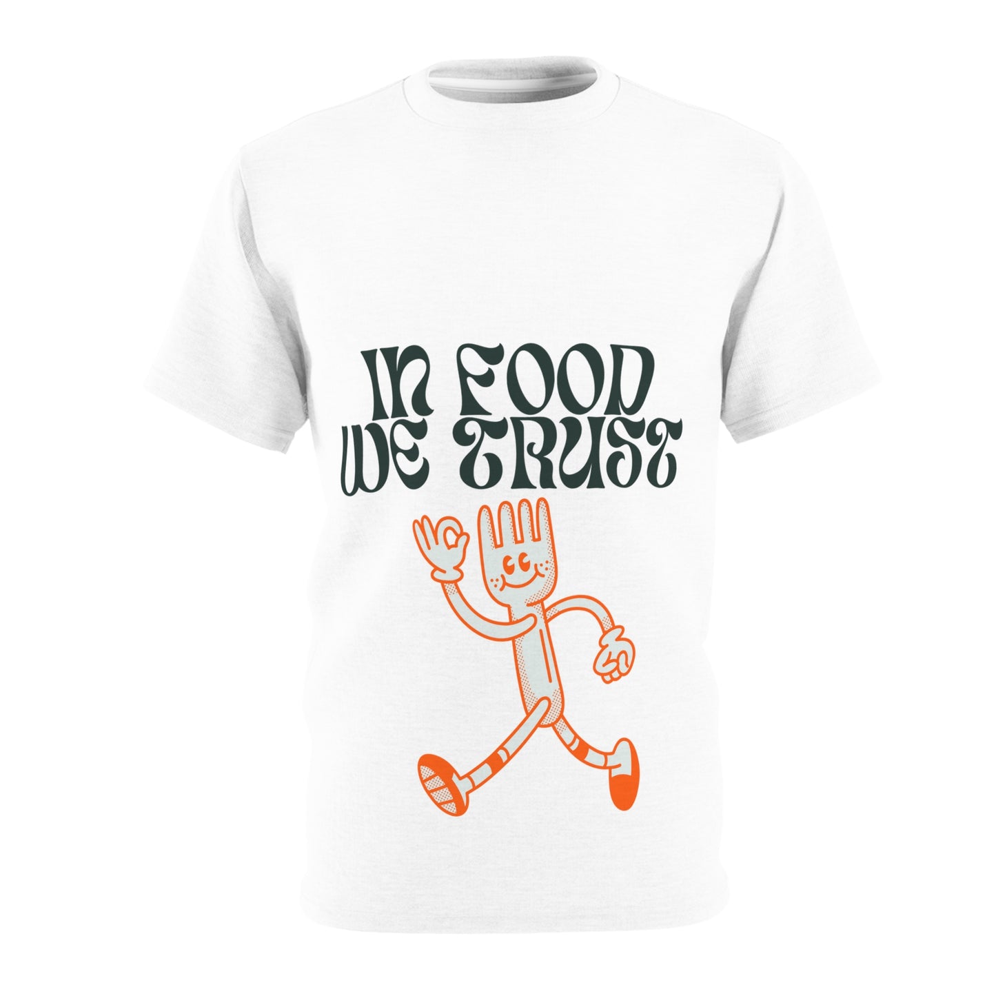 In Food We Trust SmileandLaughTees Unisex Cut & Sew T-Shirt (AOP)