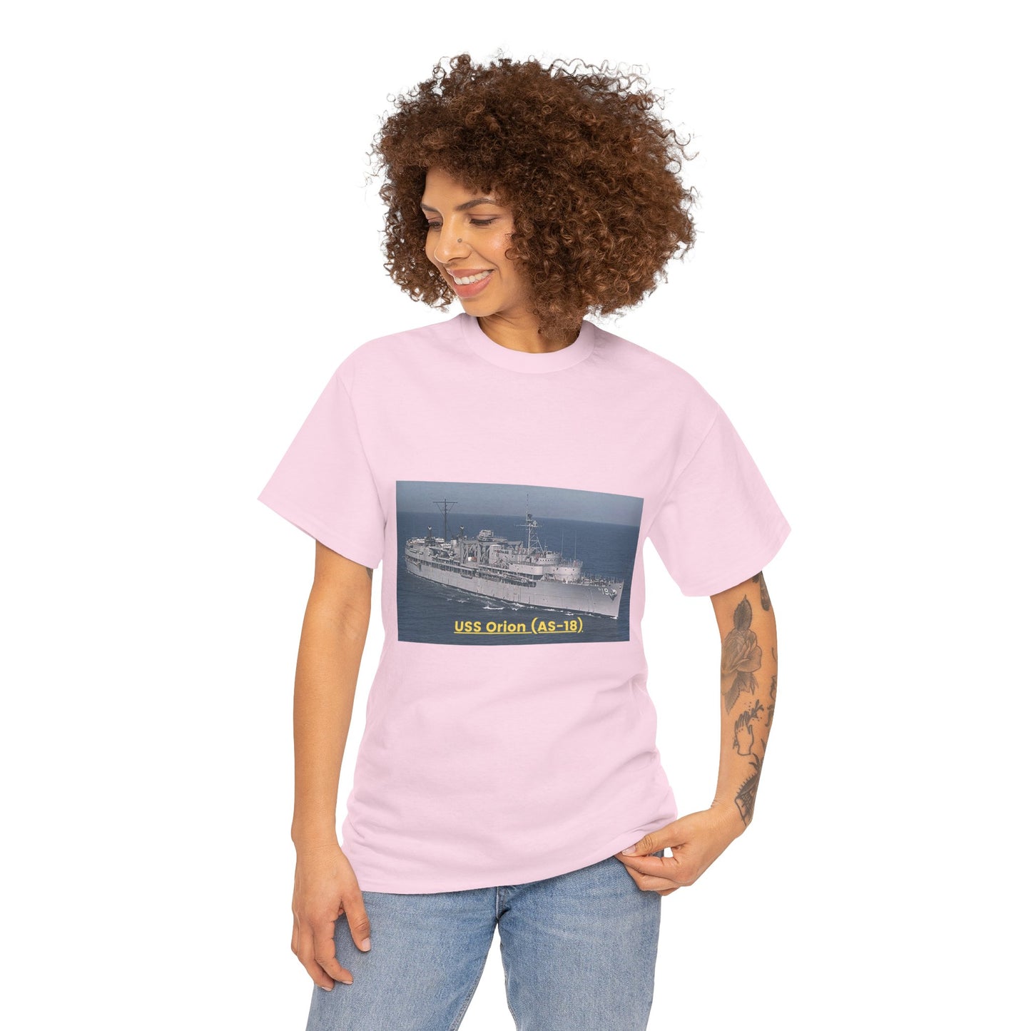 USS Orion (AS-18) Navy POD Smileandlaughtees Unisex Heavy Cotton Tee T-Shirt