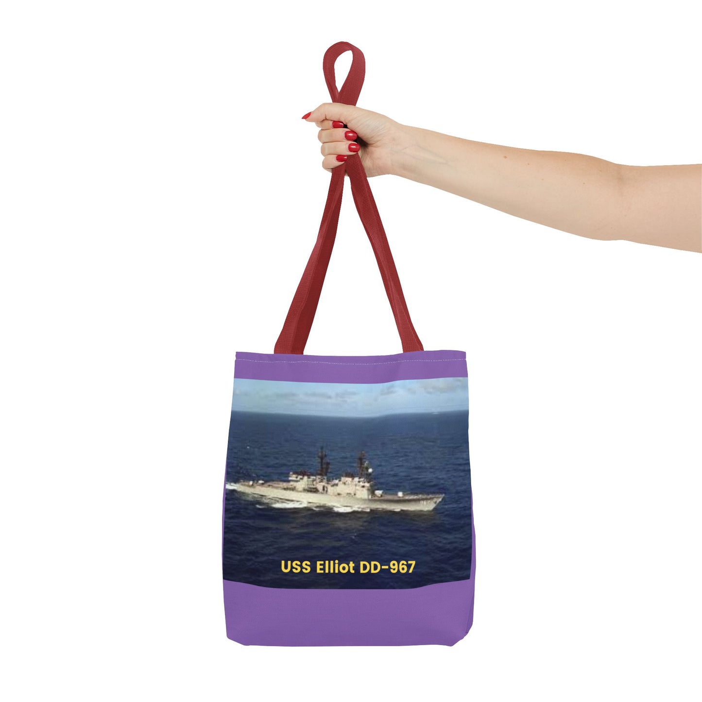 USS Elliot DD-967 Navy POD Smileandlaughtees Tote Bag (AOP)