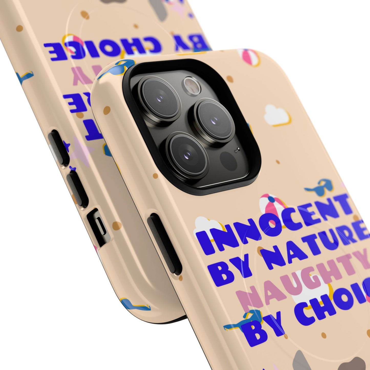 Innocent By Nature Naughty By Choice SmileandLaughTees Tough Magnetic Phone Case