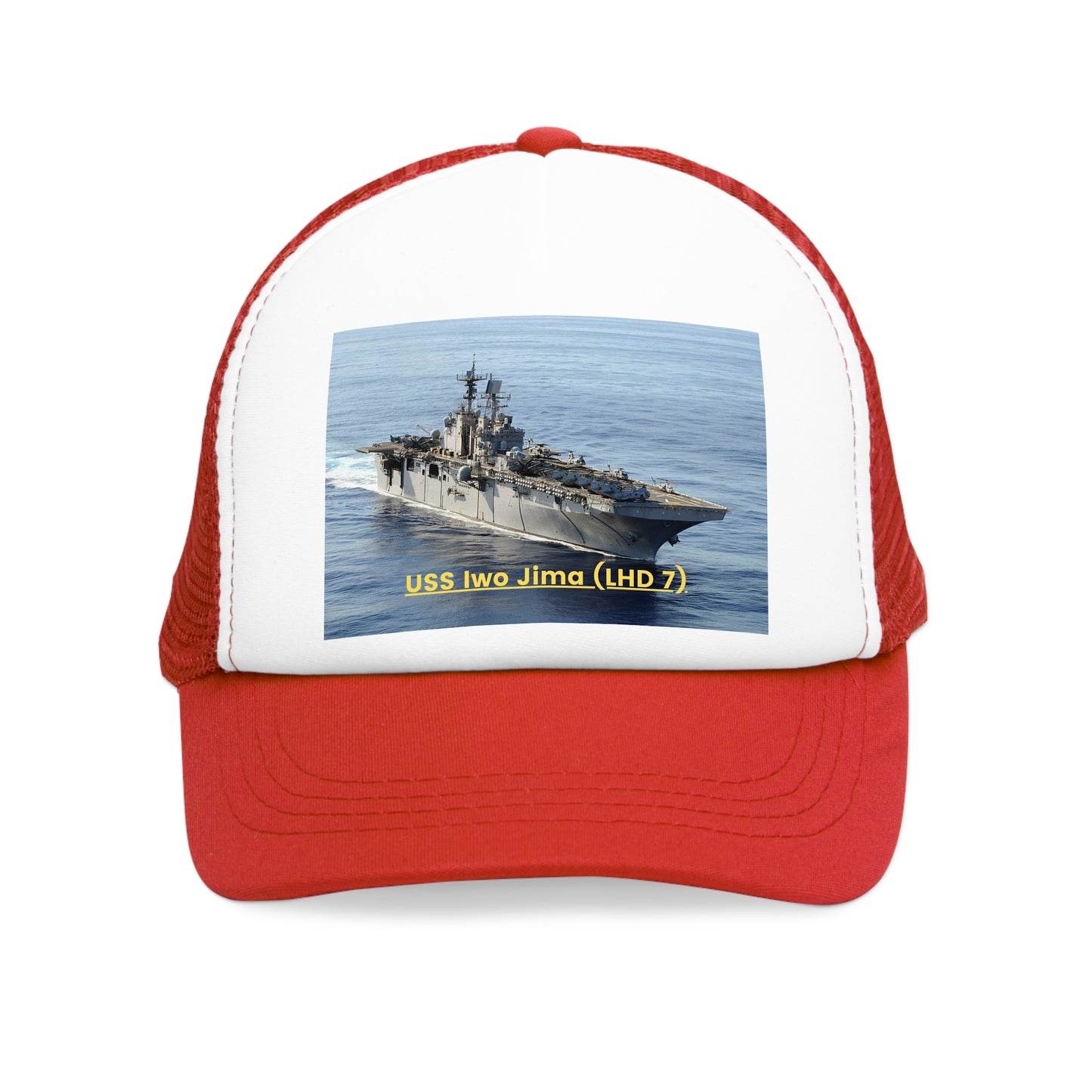 USS Iwo Jima (LHD 7) Navy POD Smileandlaughtees Mesh Cap