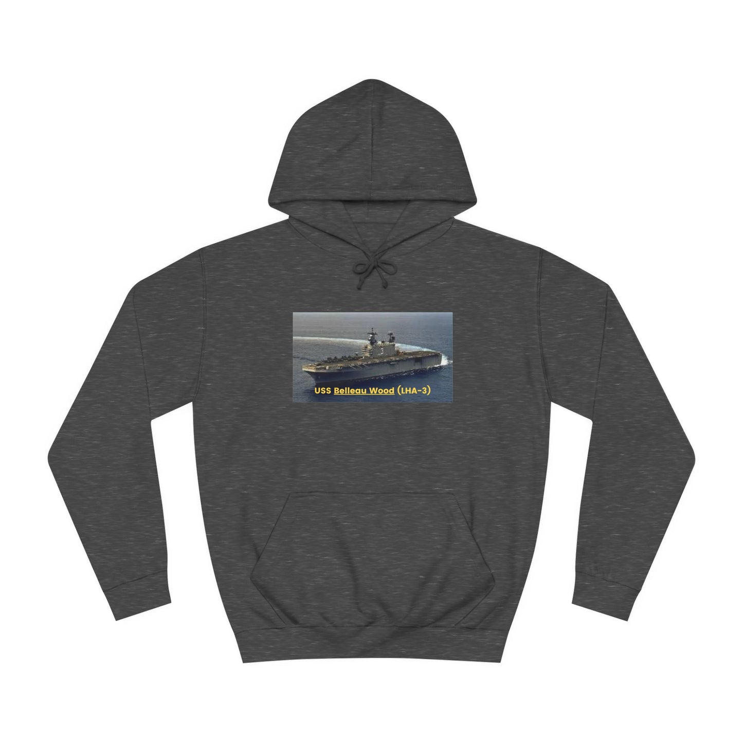 USS Belleau Wood (LHA-3) Navy POD Smileandlaughtees Unisex College Hoodie