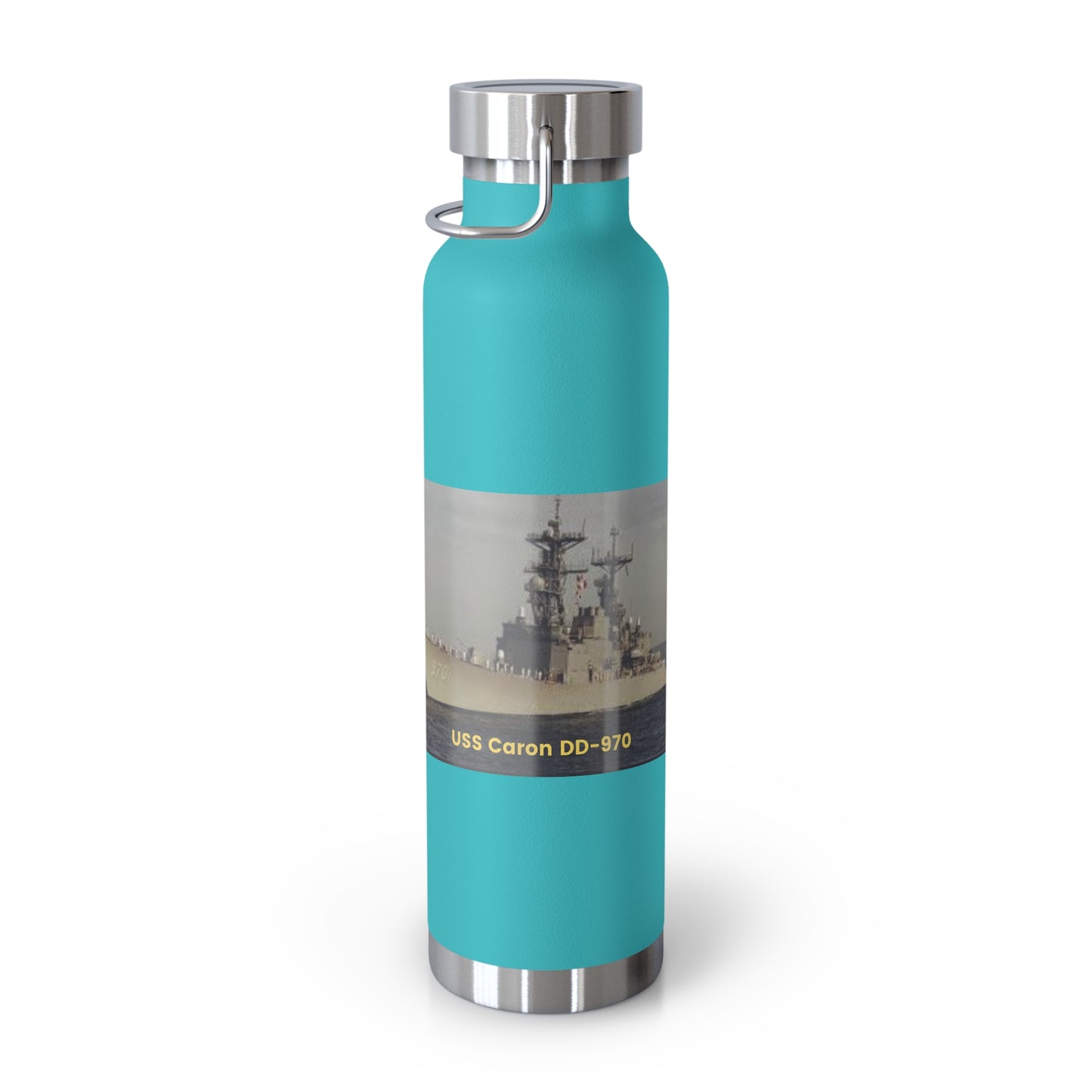 USS Caron DD-970 Navy POD Smileandlaughtees Copper Vacuum Insulated Bottle, 22oz