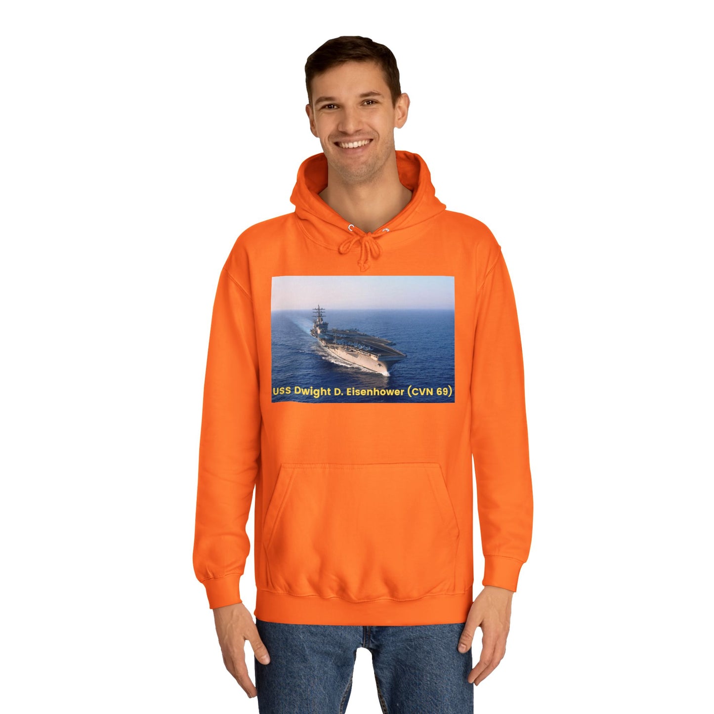 USS Dwight D. Eisenhower (CVN 69) Navy POD Smileandlaughtees Unisex College Hoodie