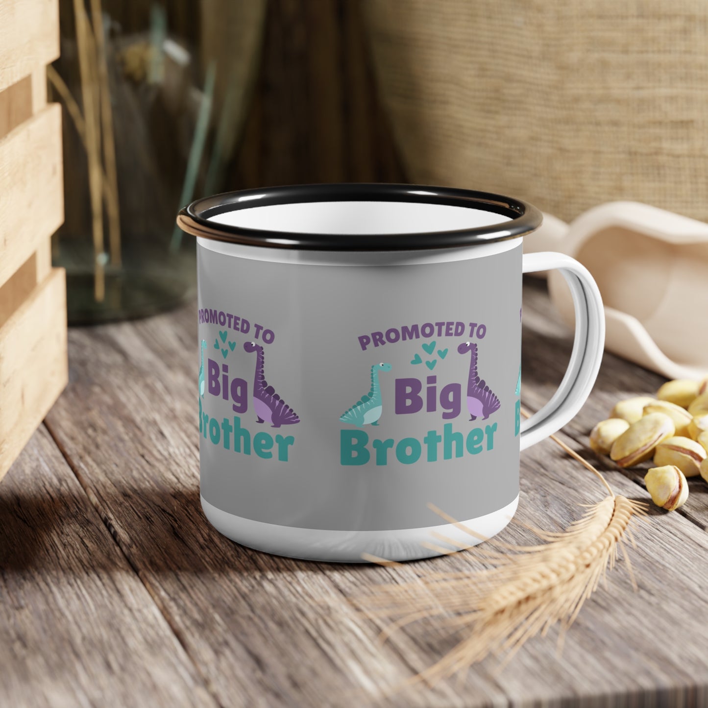 Promoted To Big Brother SmileandLaughTees Enamel Camp Cup