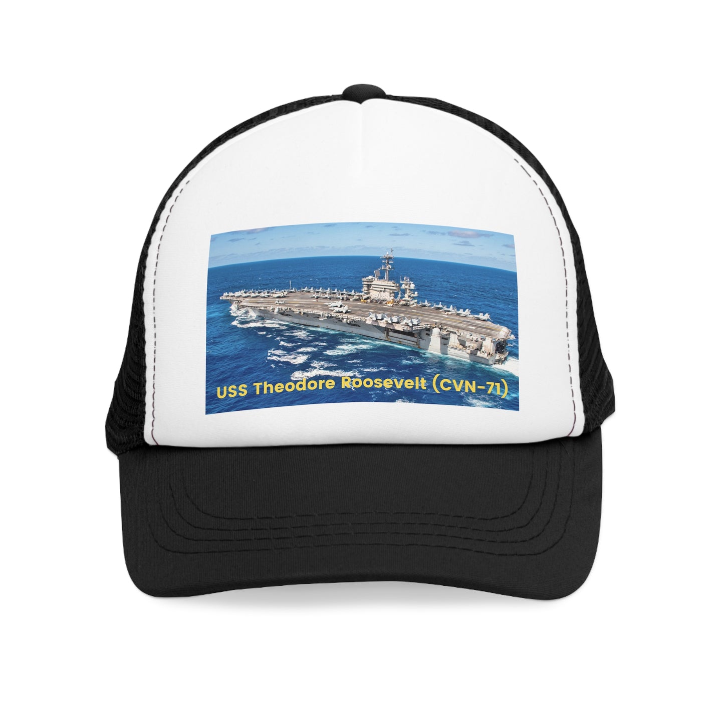 USS Theodore Roosevelt (CVN-71) Navy POD Smileandlaughtees Mesh Cap