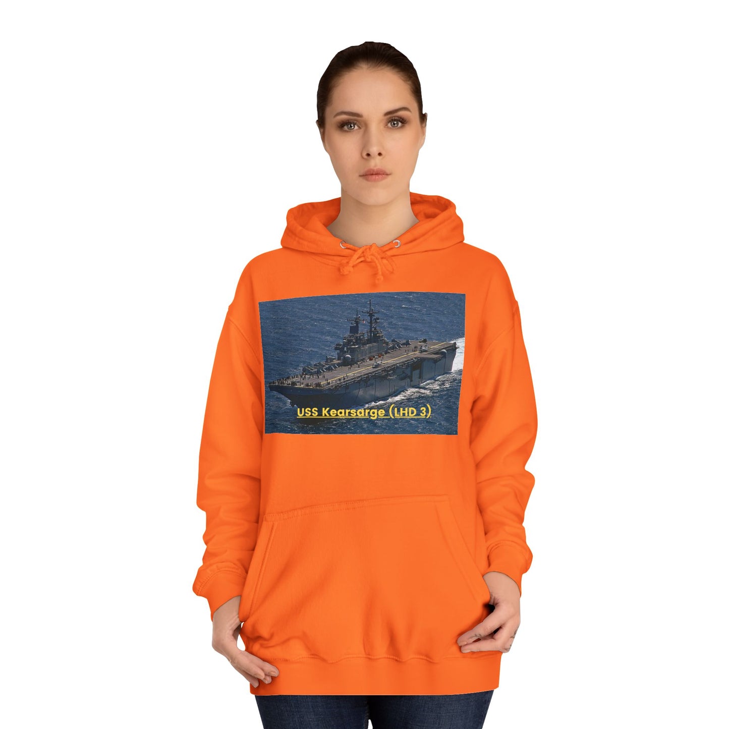 USS Kearsarge (LHD 3) Navy POD Smileandlaughtees Unisex College Hoodie