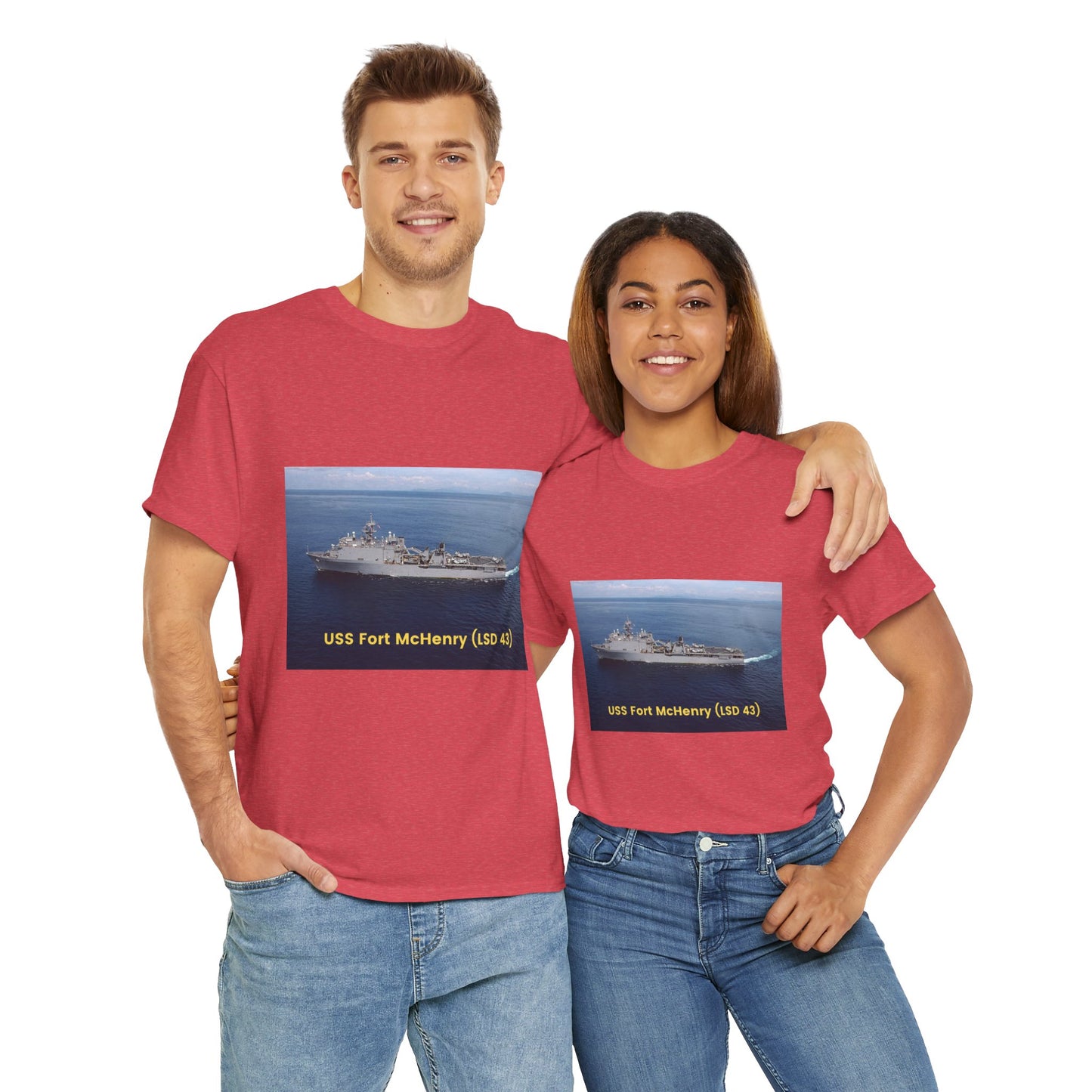 USS Fort McHenry (LSD 43) Navy POD Smileandlaughtees Unisex Heavy Cotton Tee T-Shirt