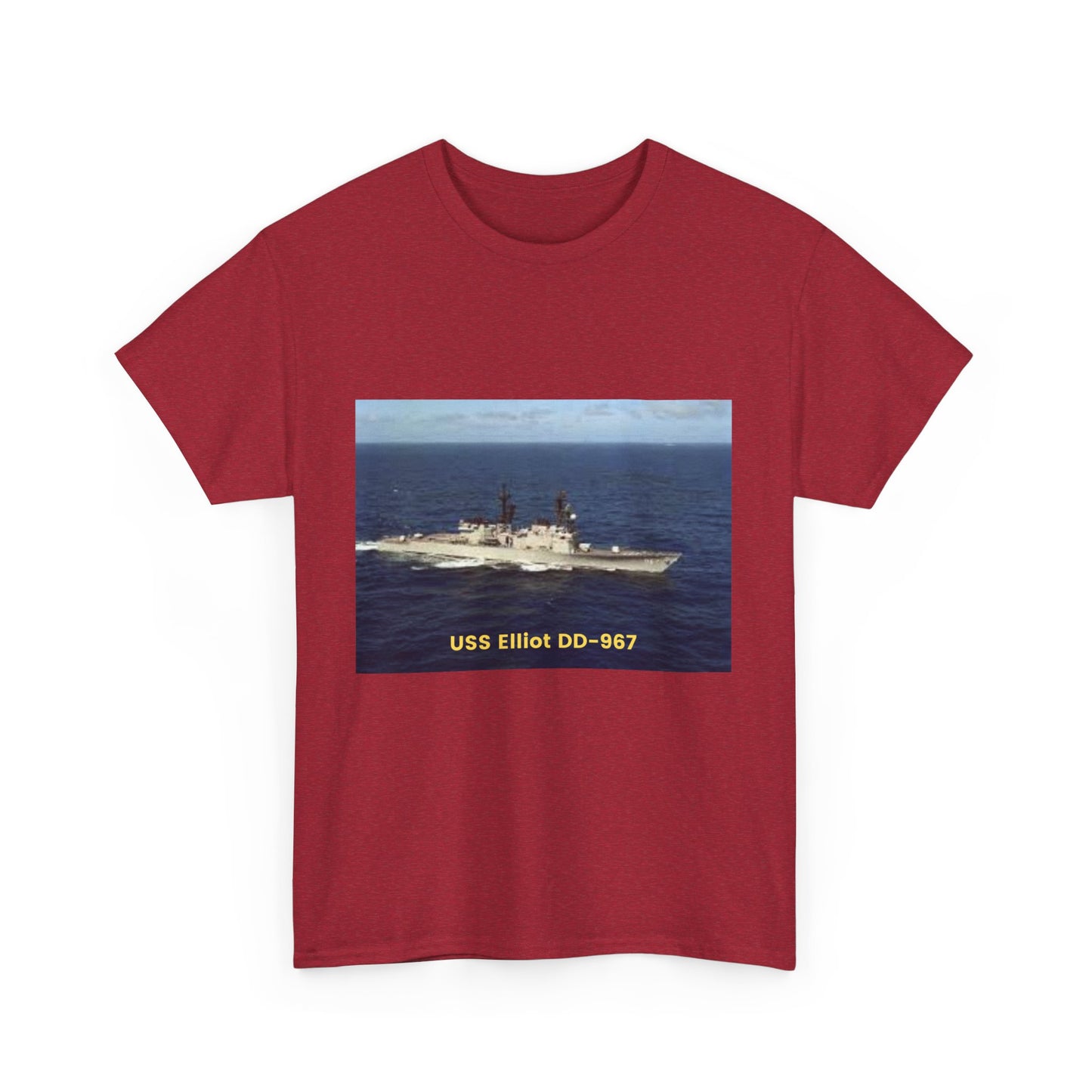 USS Elliot DD-967 Navy POD Smileandlaughtees Unisex Heavy Cotton Tee T-Shirt