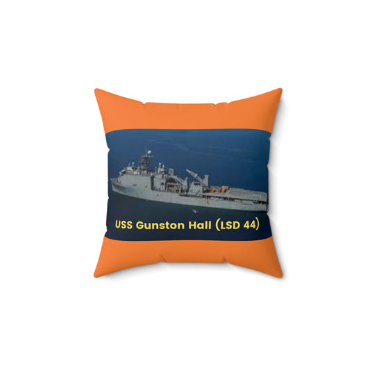 USS Gunston Hall (LSD 44) Navy POD Smileandlaughtees Spun Polyester Square Pillow