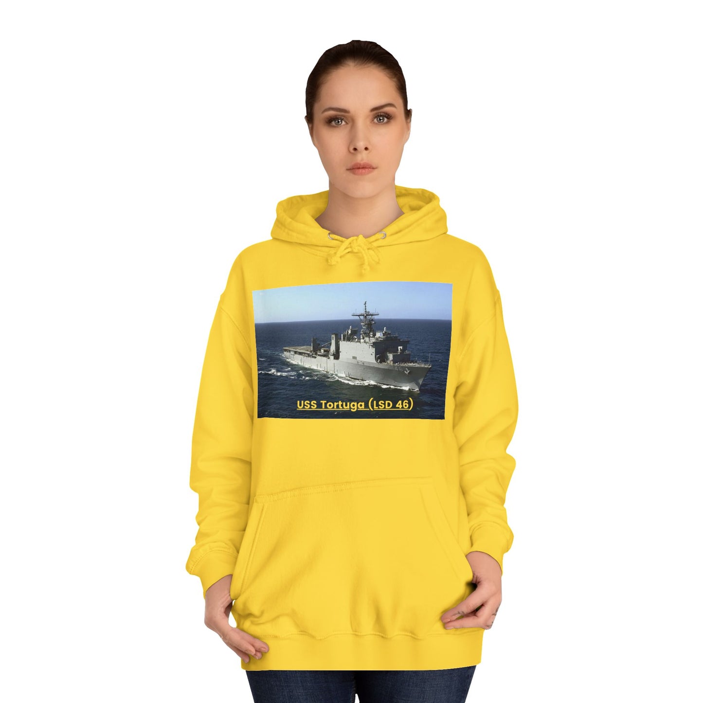 USS Tortuga (LSD 46) Navy POD Smileandlaughtees Unisex College Hoodie