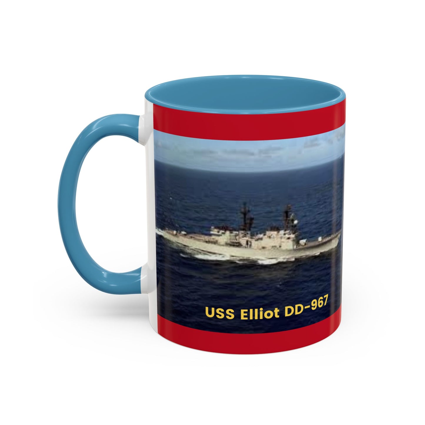 USS Elliot DD-967 Navy POD Smileandlaughtees Accent Coffee Mug (11, 15oz)