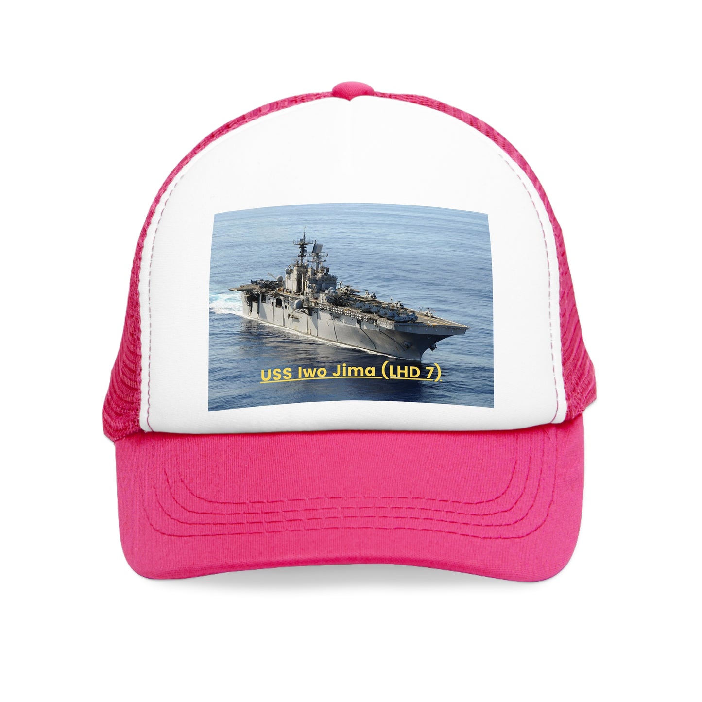 USS Iwo Jima (LHD 7) Navy POD Smileandlaughtees Mesh Cap