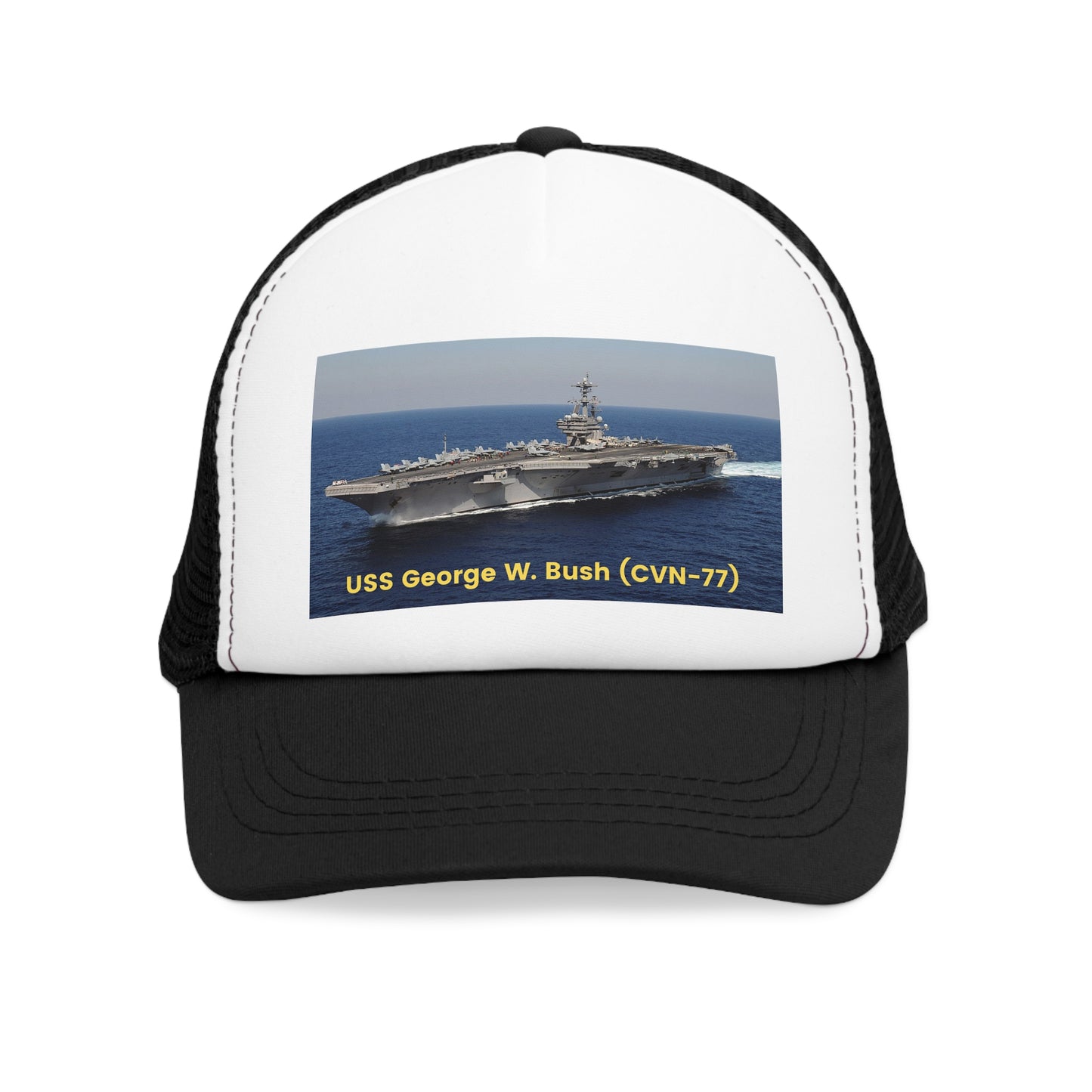 USS George W. Bush (CVN-77) Navy POD Smileandlaughtees Mesh Cap