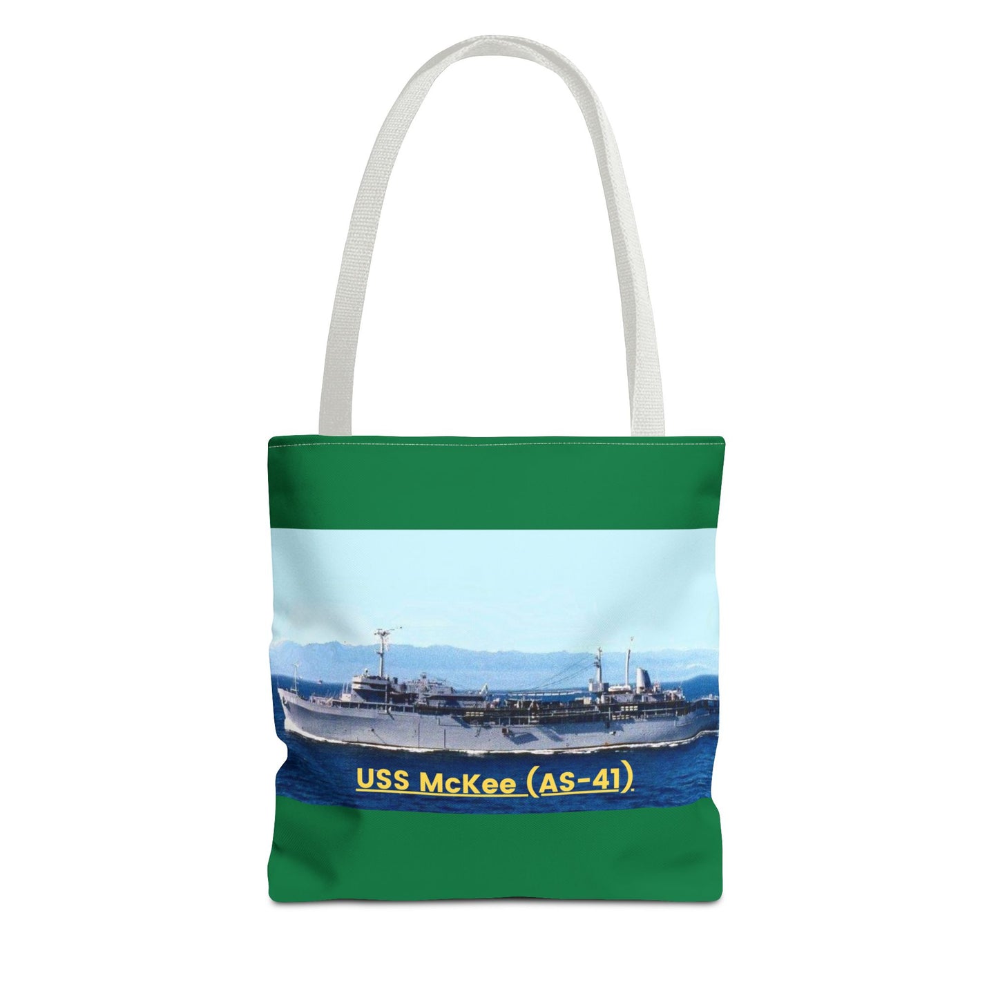 USS McKee (AS-41) Navy POD Smileandlaughtees Tote Bag (AOP)