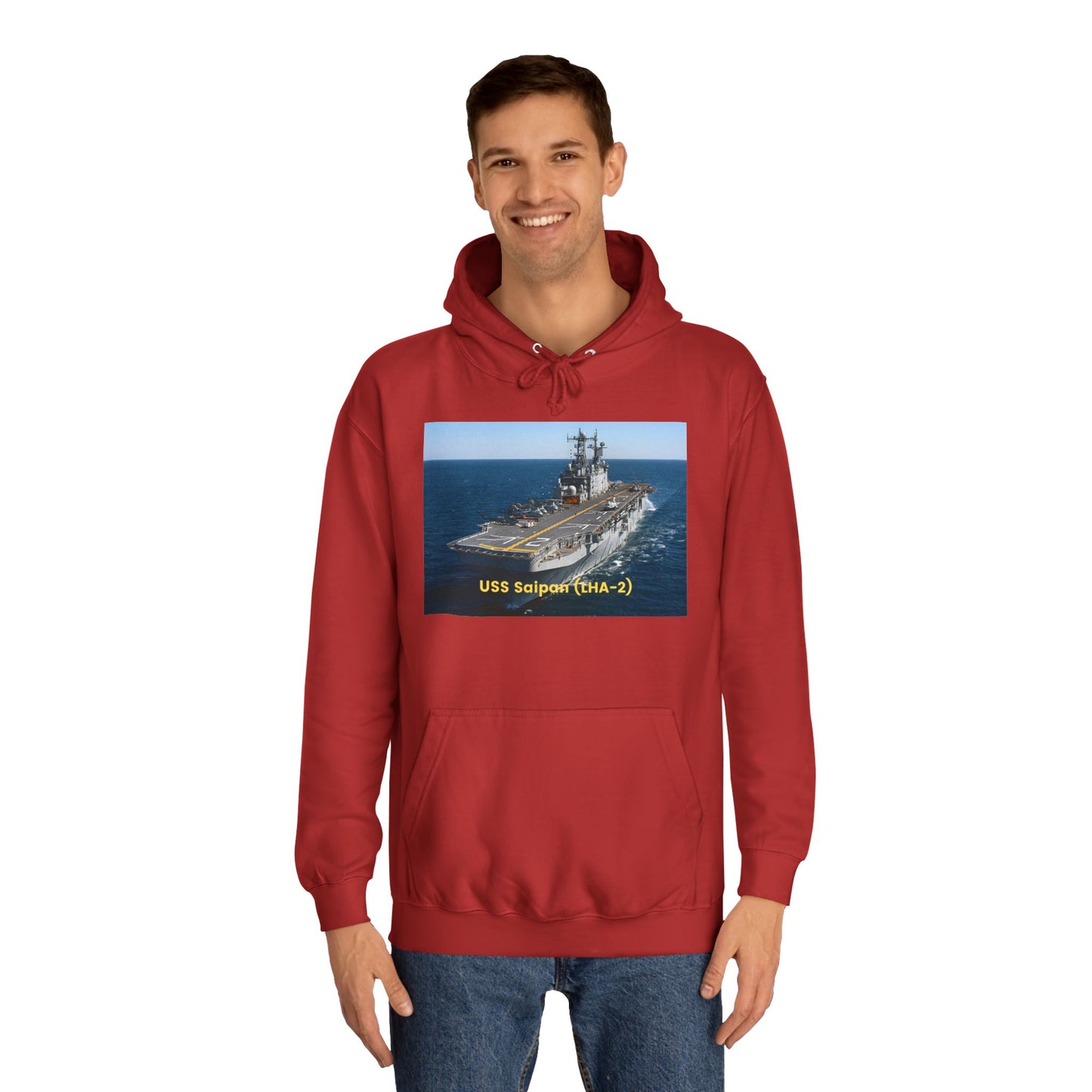 USS Saipan (LHA-2) Navy POD Smileandlaughtees Unisex College Hoodie