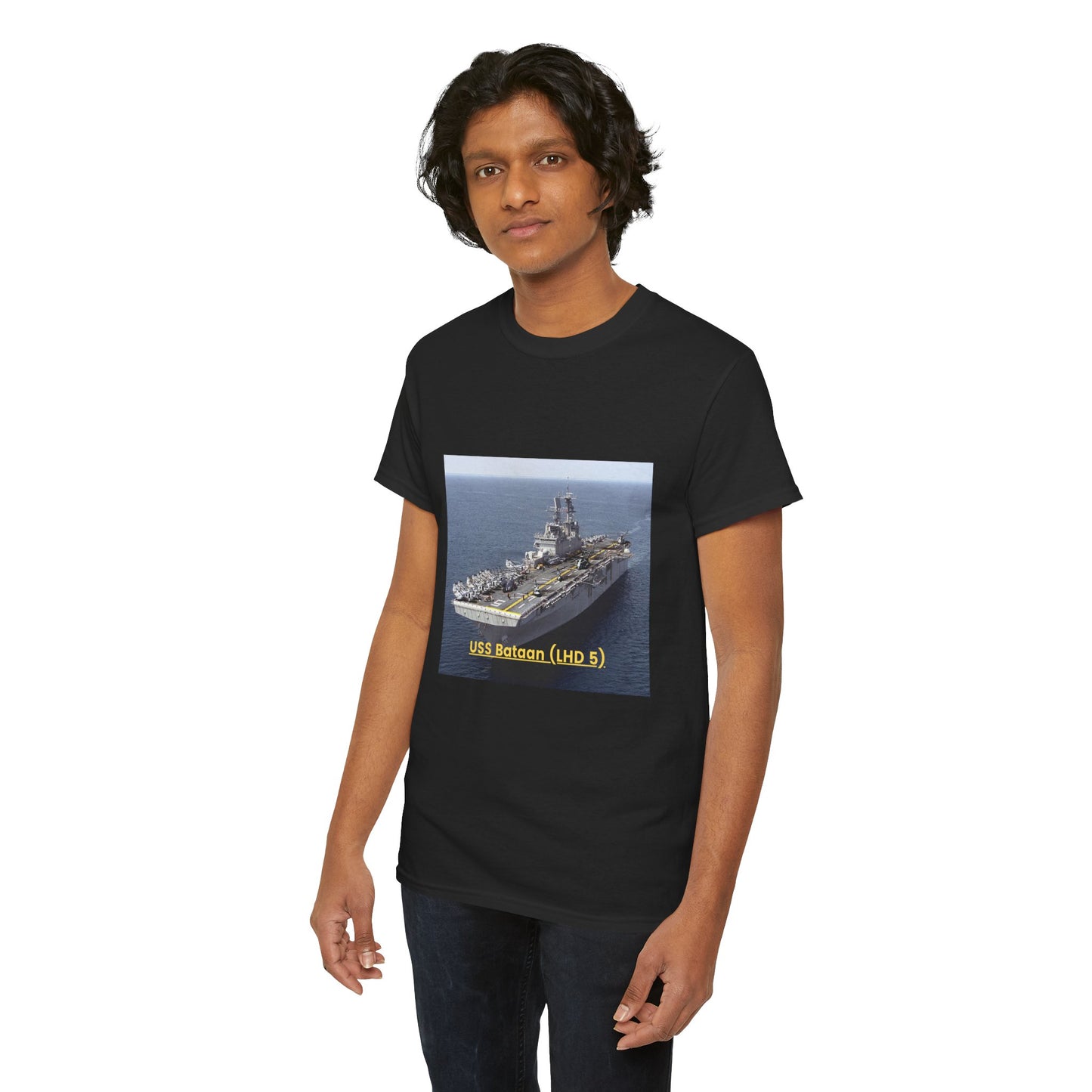 USS Bataan (LHD 5) Navy POD Smileandlaughtees Unisex Heavy Cotton Tee T-Shirt