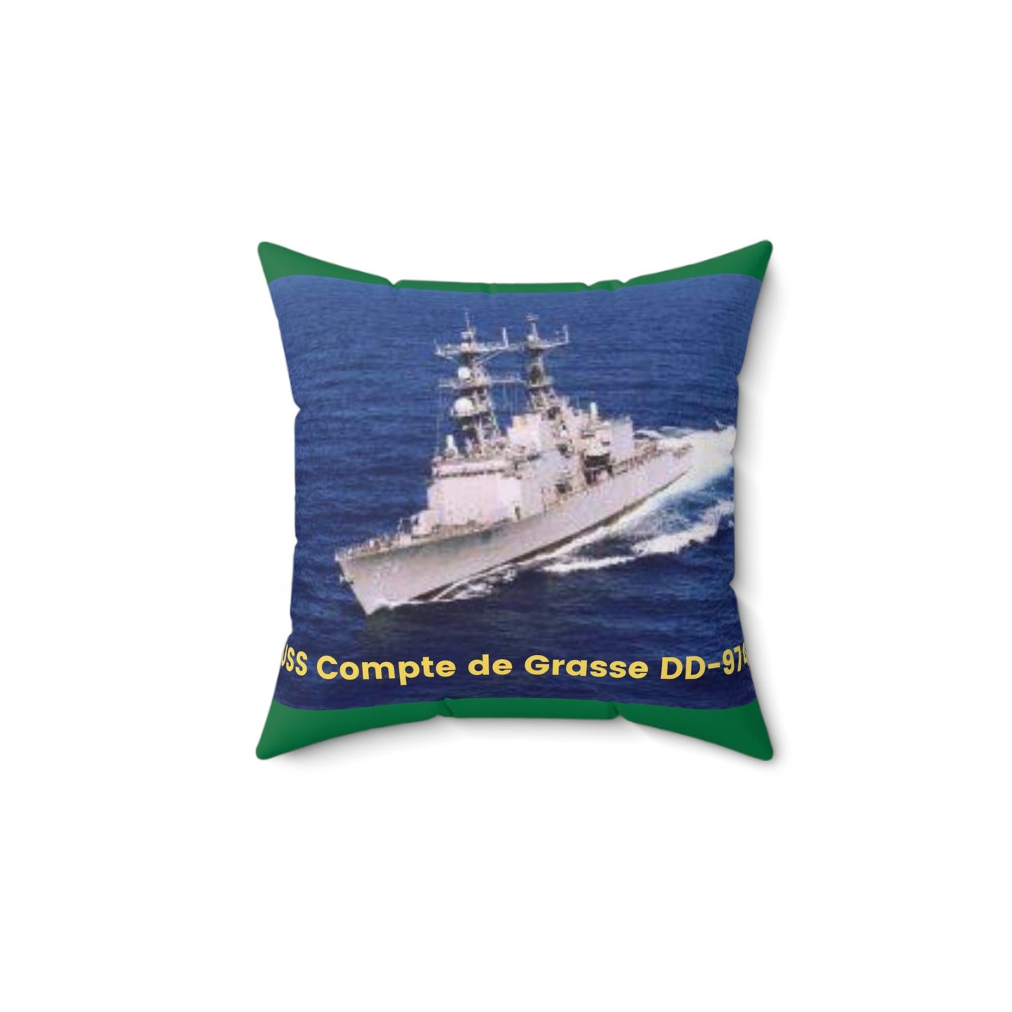 USS Compte de Grasse DD-974 Navy POD Smileandlaughtees Spun Polyester Square Pillow