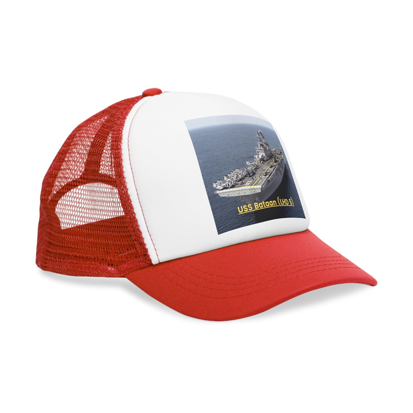 USS Bataan (LHD 5) Navy POD Smileandlaughtees Mesh Cap