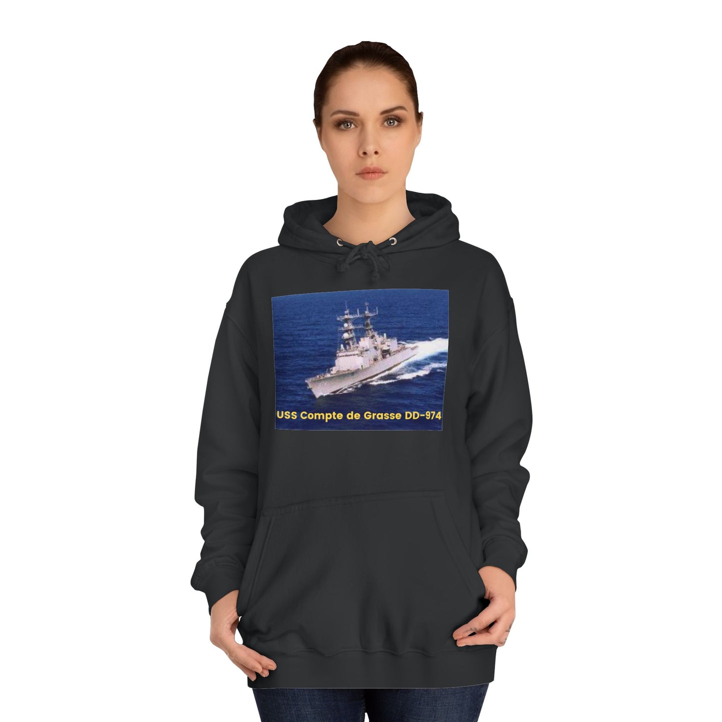 USS Compte de Grasse DD-974 Navy POD Smileandlaughtees Unisex College Hoodie