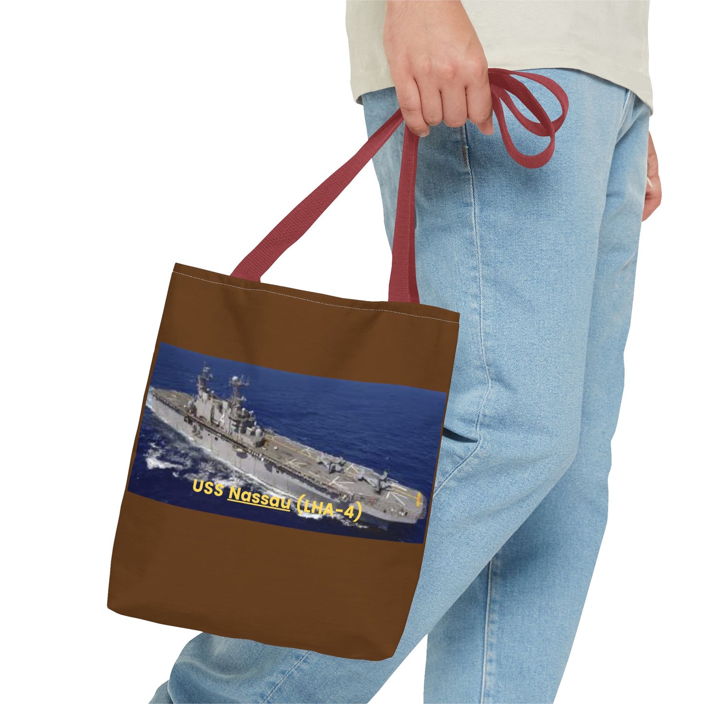 USS Nassau (LHA-4) Navy POD Smileandlaughtees Tote Bag (AOP)