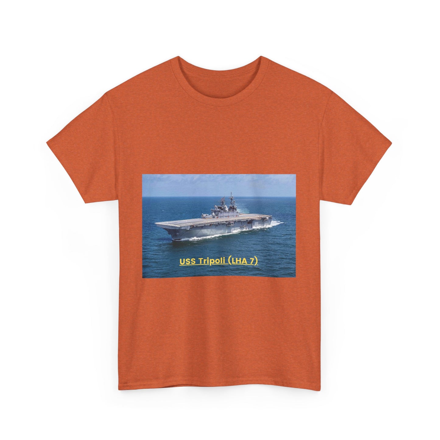 USS Tripoli (LHA 7) Navy POD Smileandlaughtees Unisex Heavy Cotton Tee T-Shirt