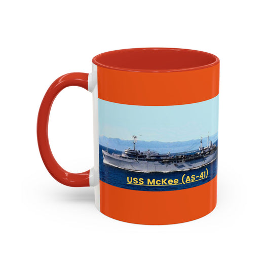 USS McKee (AS-41) Navy POD Smileandlaughtees Accent Coffee Mug (11, 15oz)