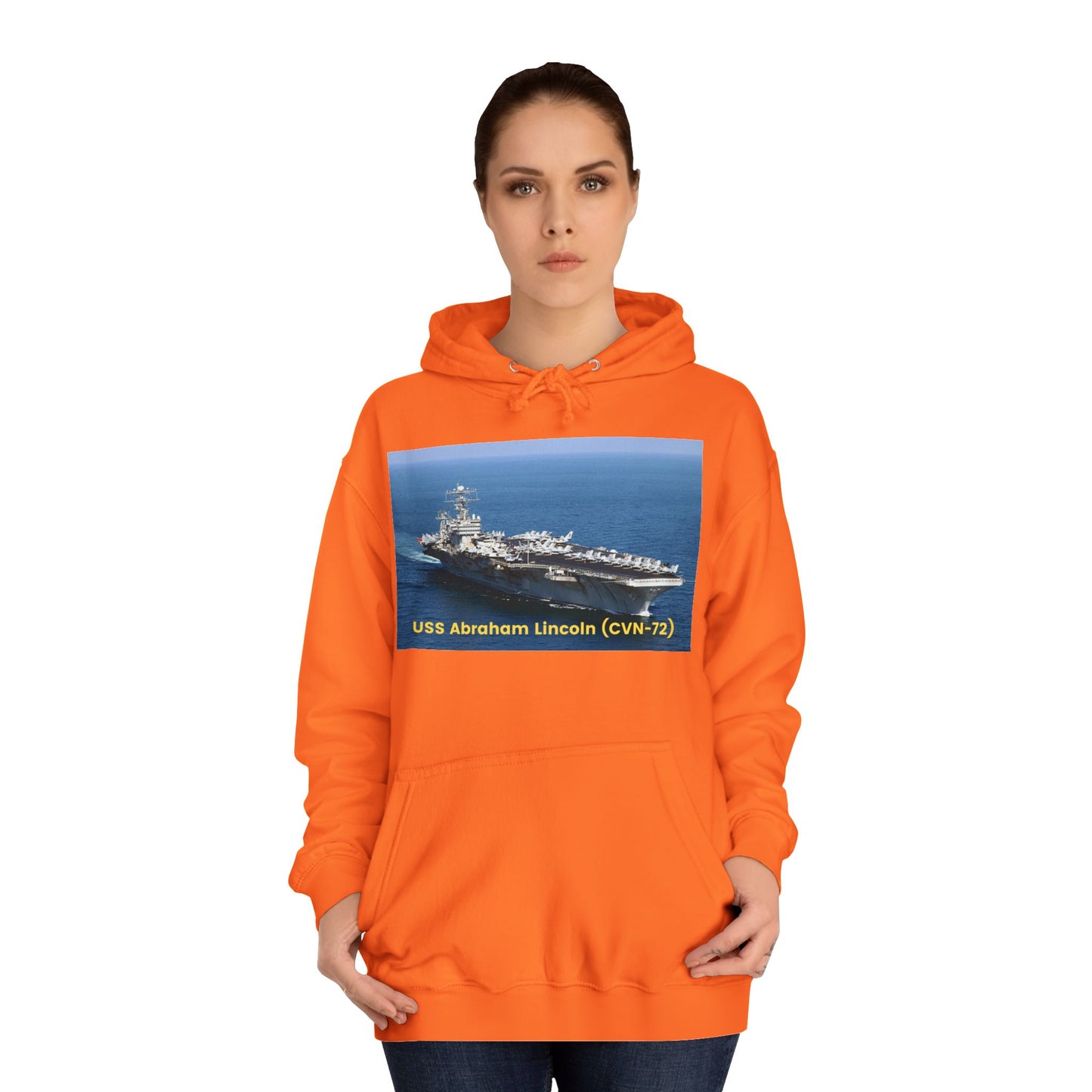 USS Abraham Lincoln (CVN-72) Navy POD Smileandlaughtees Unisex College Hoodie