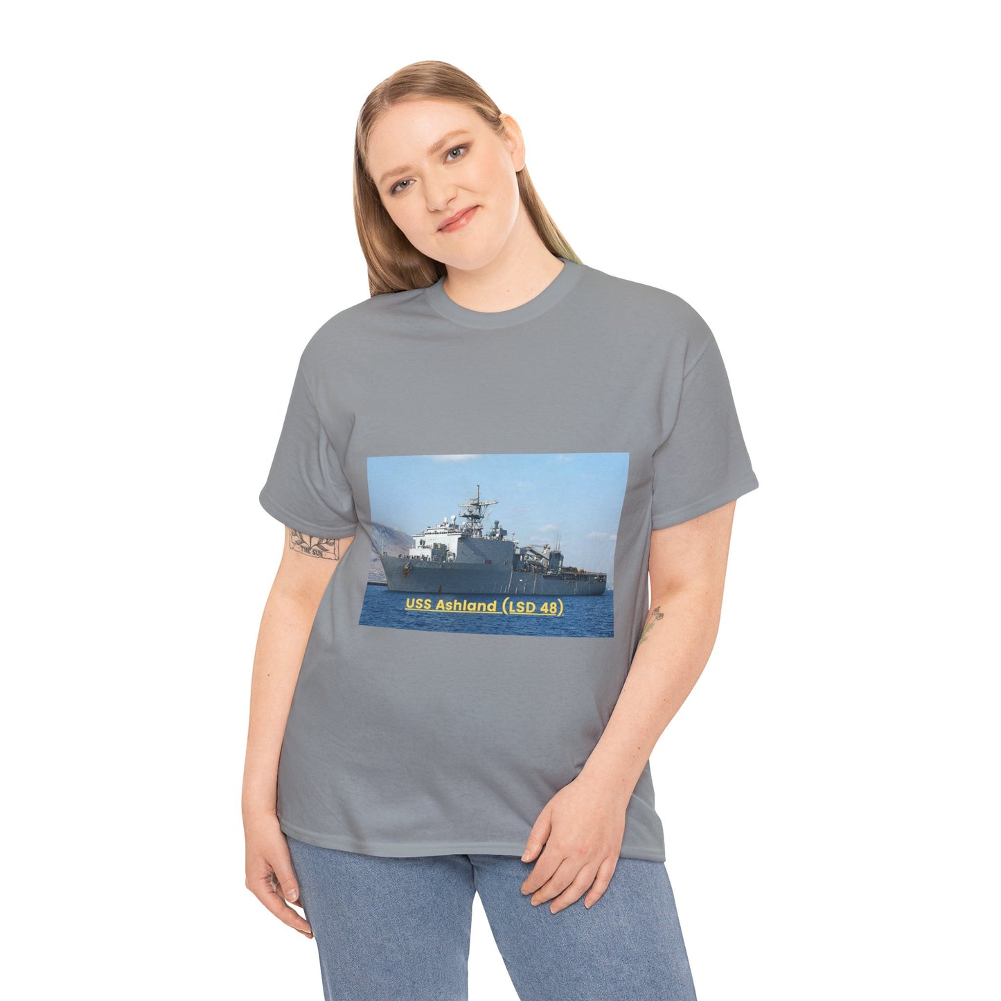 USS America (LHA 6) Navy POD Smileandlaughtees Unisex Heavy Cotton Tee T-Shirt