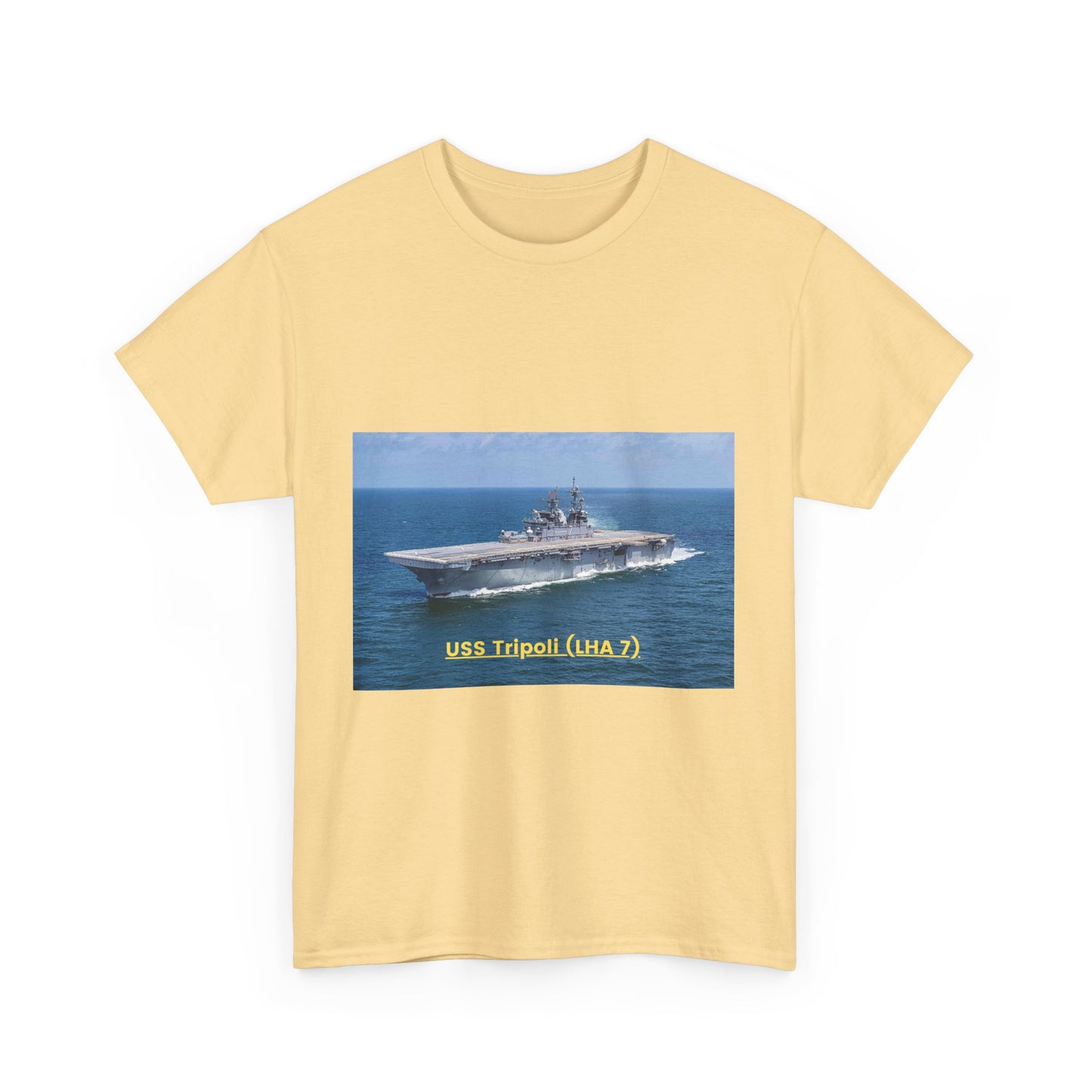 USS Tripoli (LHA 7) Navy POD Smileandlaughtees Unisex Heavy Cotton Tee T-Shirt