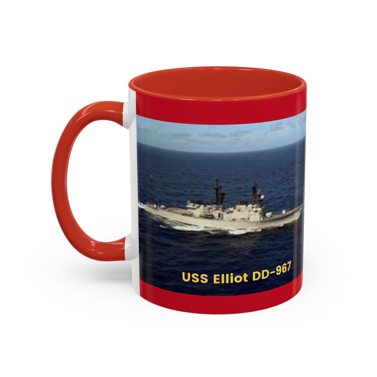 USS Elliot DD-967 Navy POD Smileandlaughtees Accent Coffee Mug (11, 15oz)