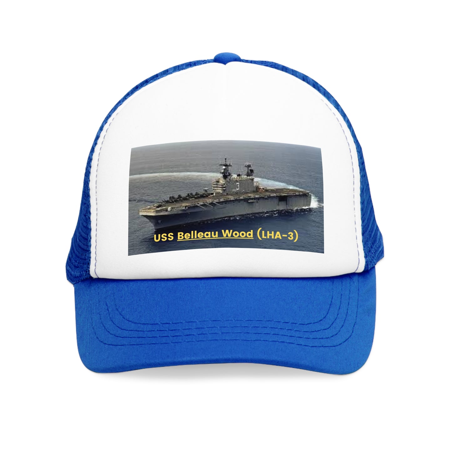 USS Belleau Wood (LHA-3) Navy POD Smileandlaughtees Mesh Cap