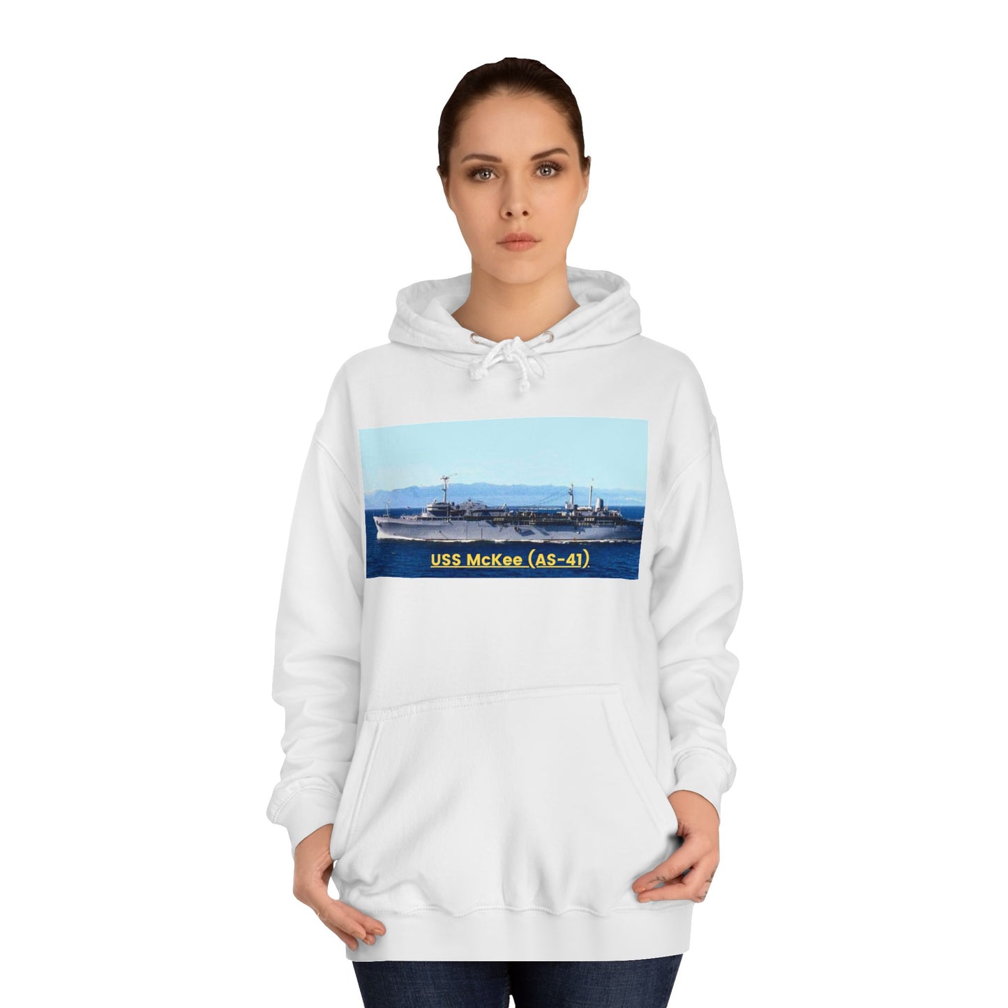 USS McKee (AS-41) Navy POD Smileandlaughtees Unisex College Hoodie