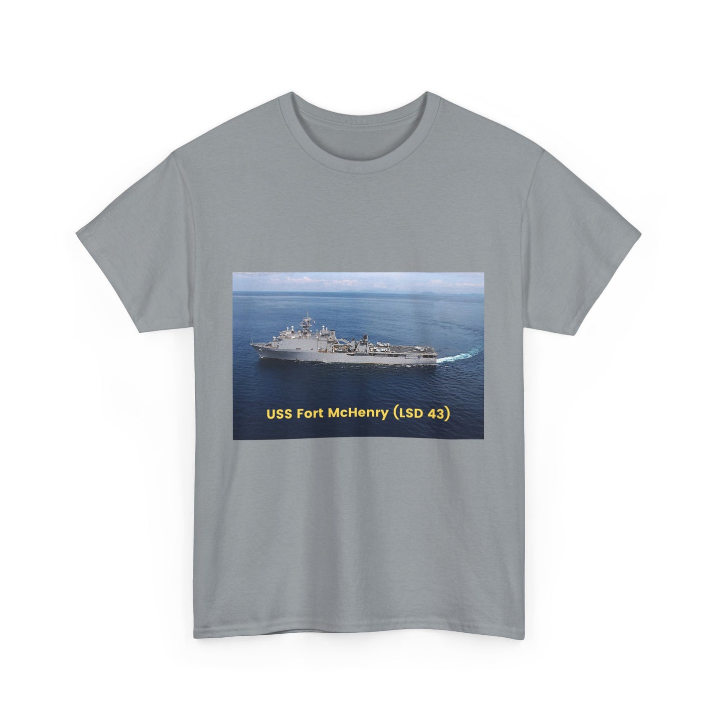 USS Fort McHenry (LSD 43) Navy POD Smileandlaughtees Unisex Heavy Cotton Tee T-Shirt