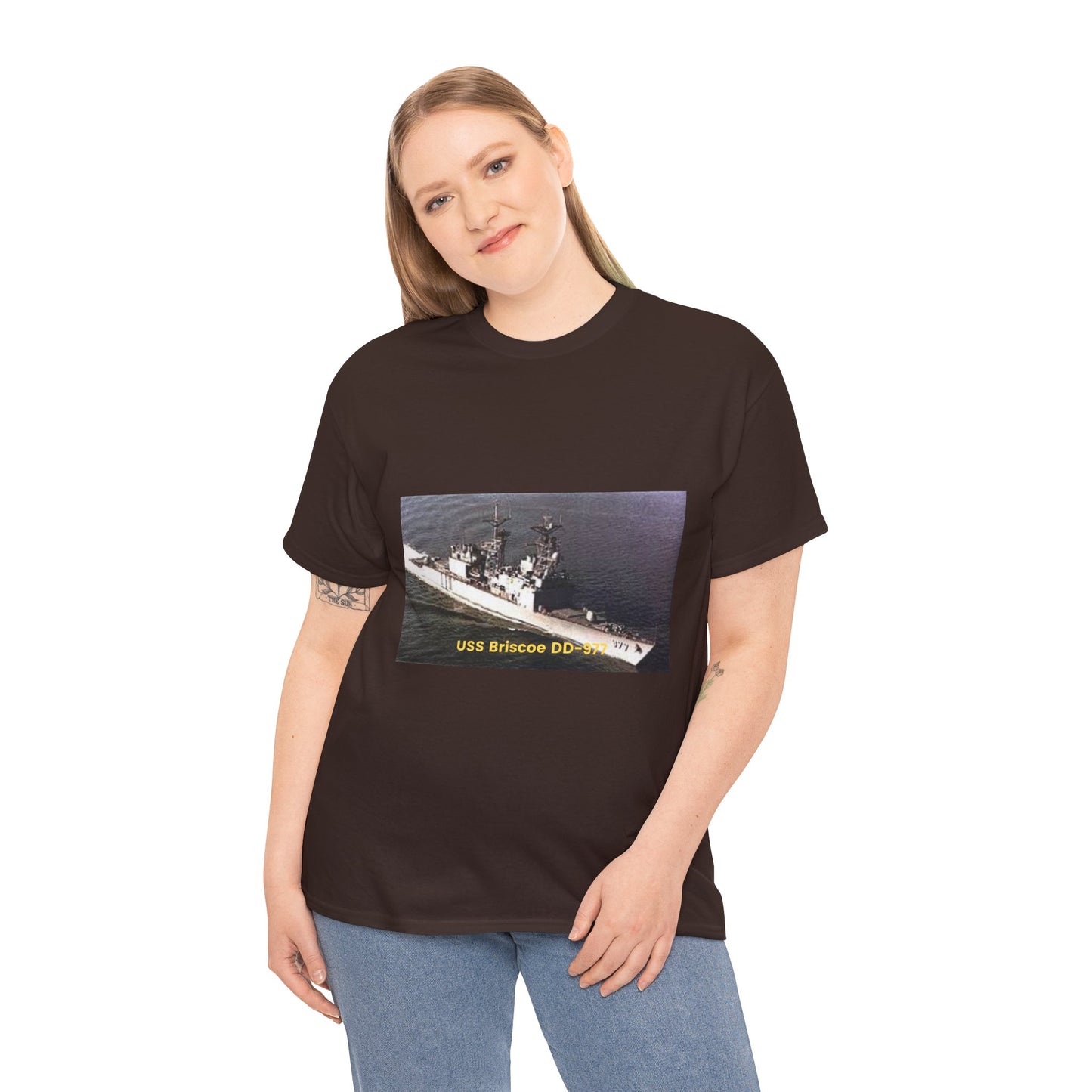 USS Briscoe DD-977 Navy POD Smileandlaughtees Unisex Heavy Cotton Tee T-Shirt