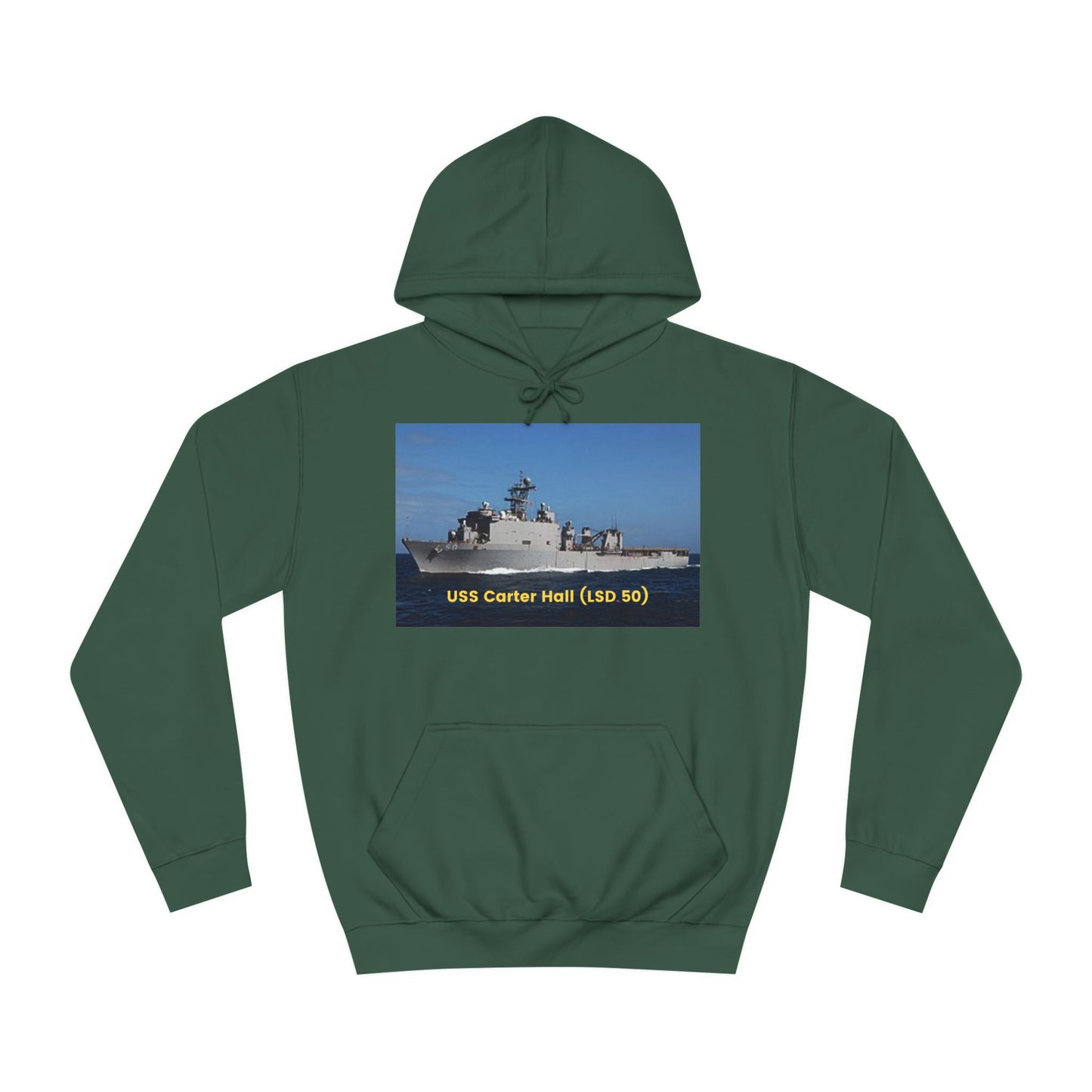 USS Carter Hall (LSD 50) Navy POD Smileandlaughtees Unisex College Hoodie