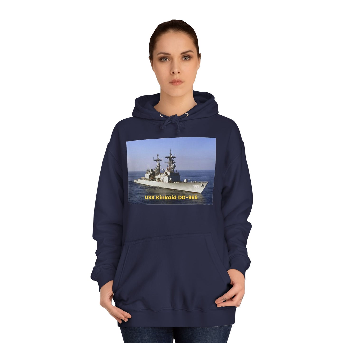 USS Kinkaid DD-965 Navy POD Smileandlaughtees Unisex College Hoodie