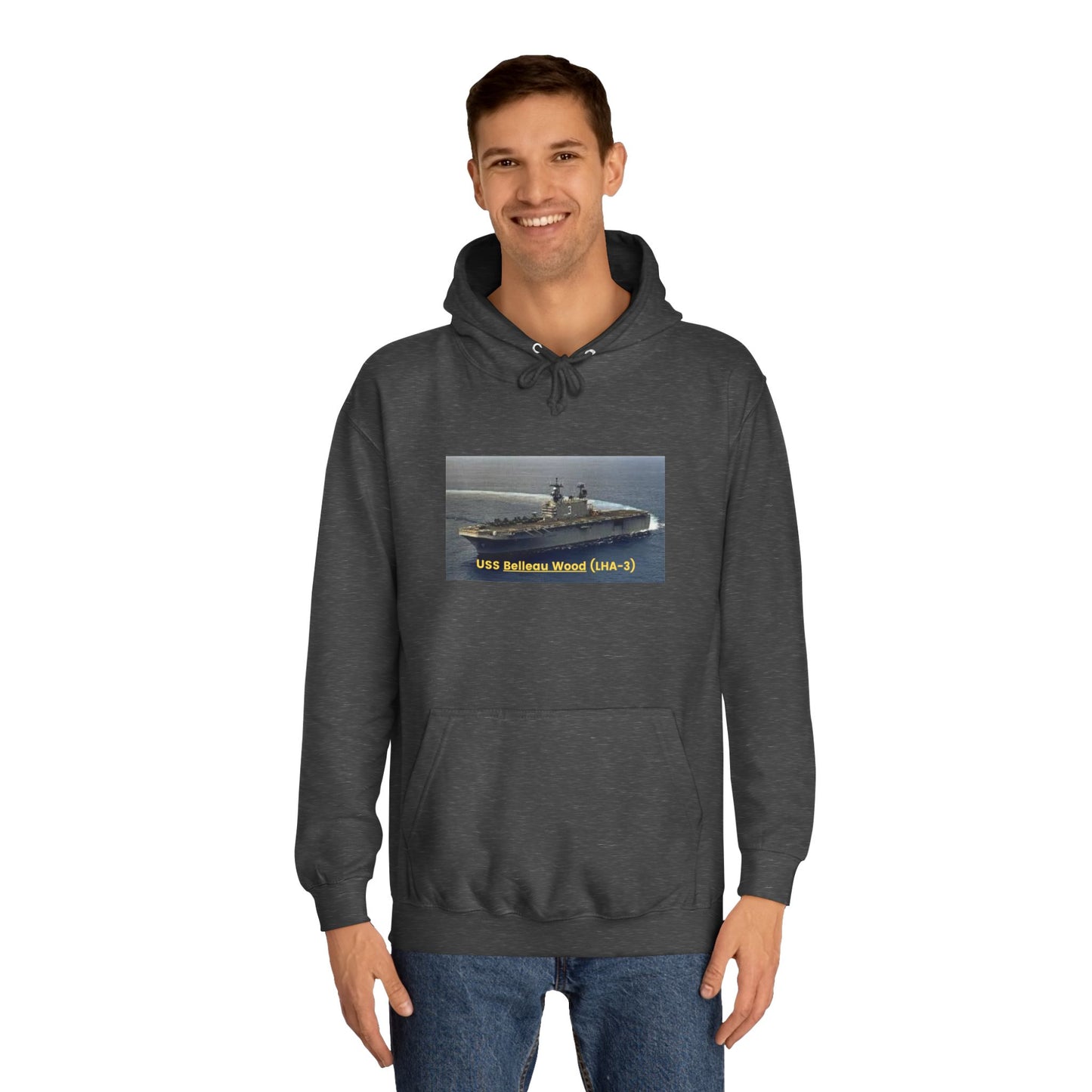 USS Belleau Wood (LHA-3) Navy POD Smileandlaughtees Unisex College Hoodie