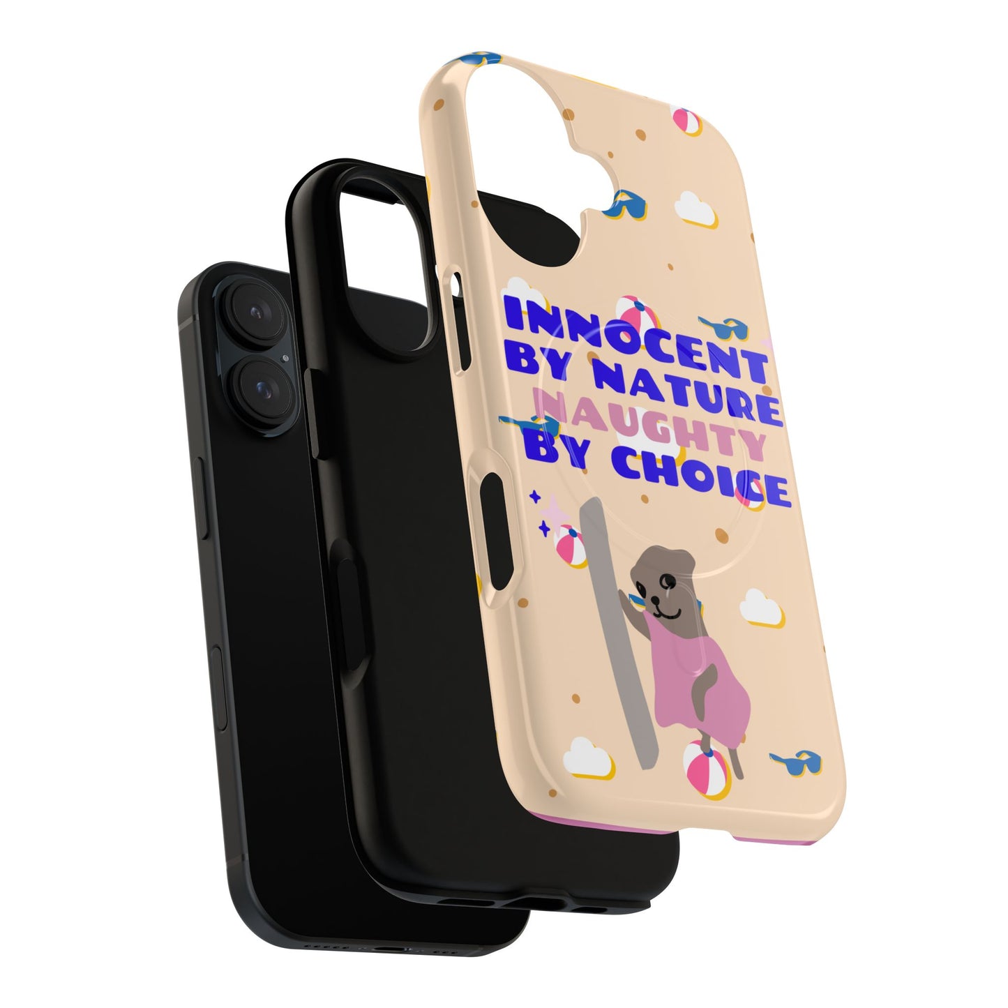 Innocent By Nature Naughty By Choice SmileandLaughTees Tough Magnetic Phone Case