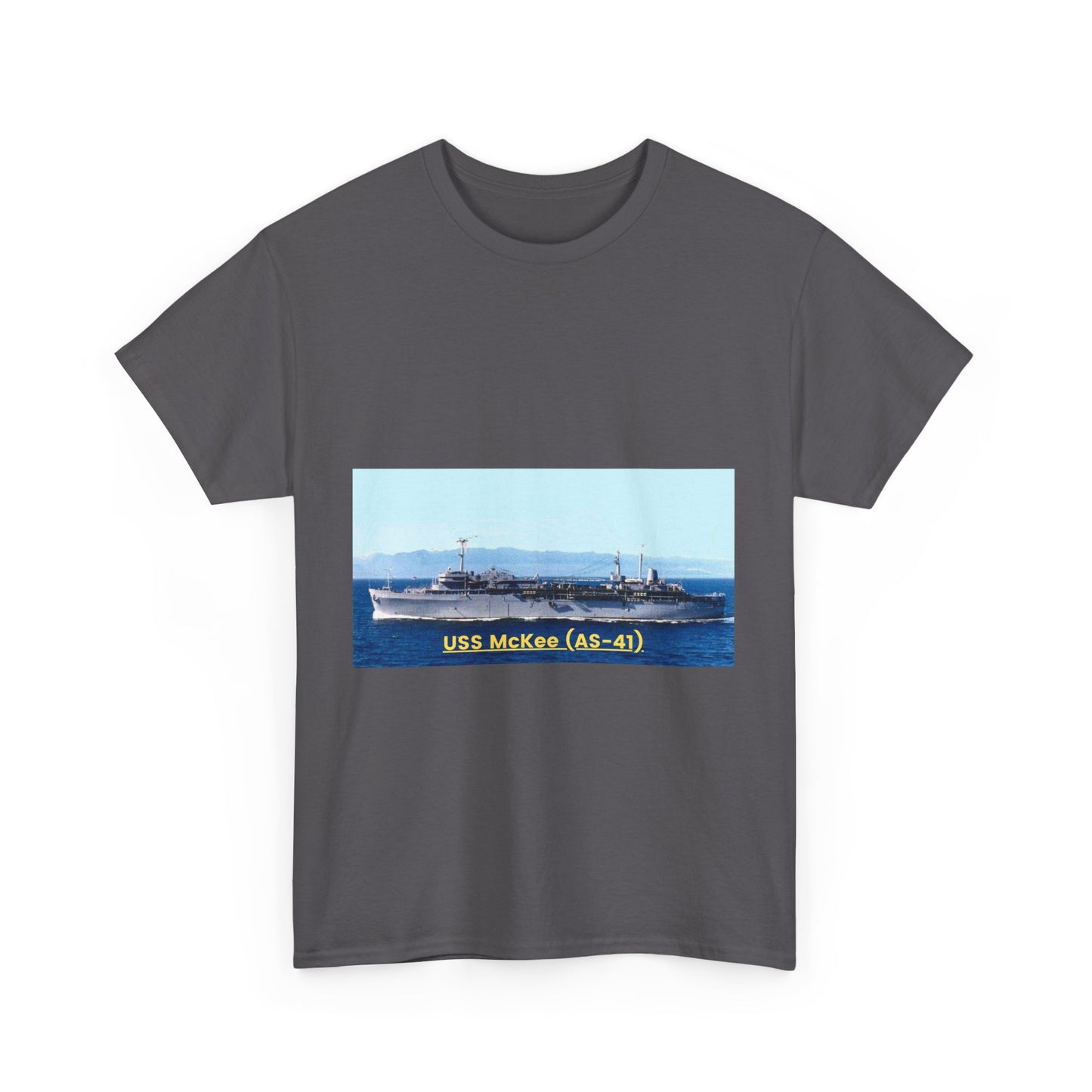 USS McKee (AS-41) Navy POD Smileandlaughtees Unisex Heavy Cotton Tee T-Shirt