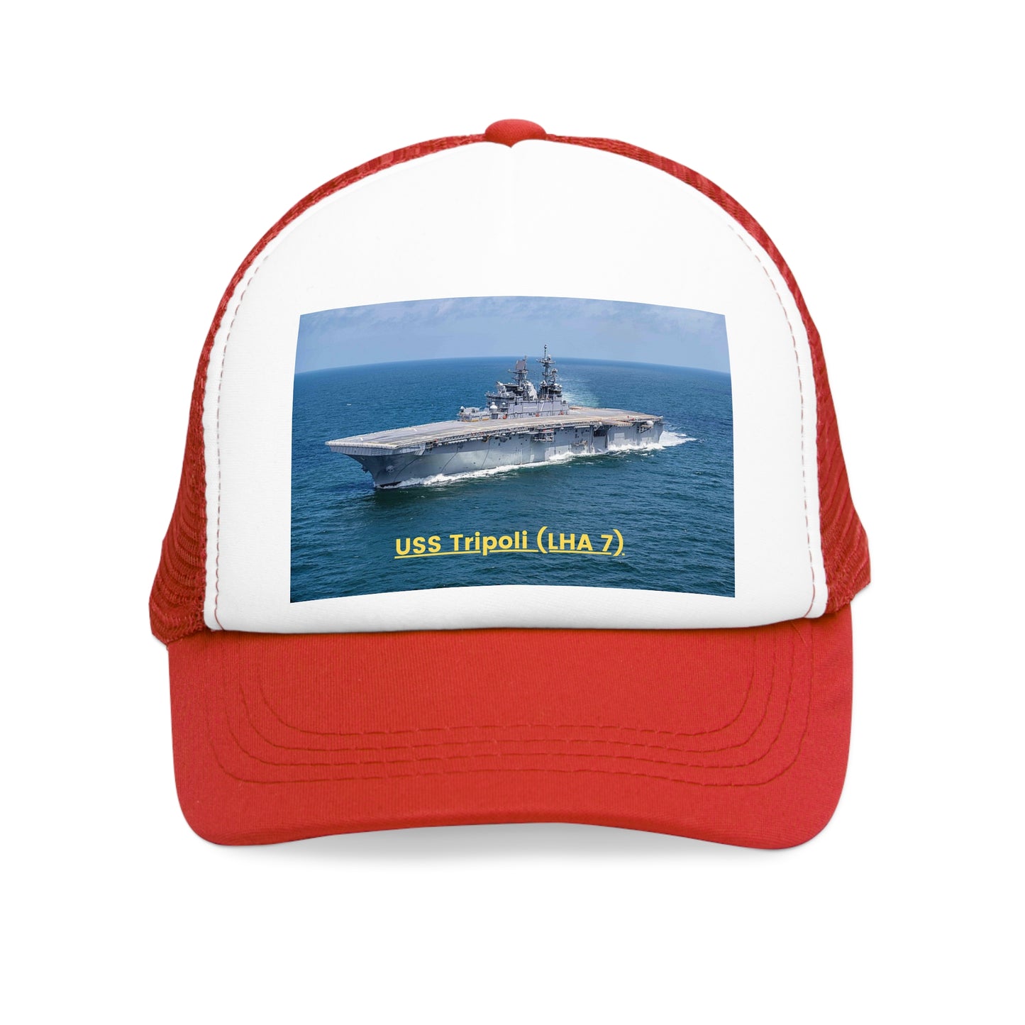 USS Tripoli (LHA 7) Navy POD Smileandlaughtees Mesh Cap