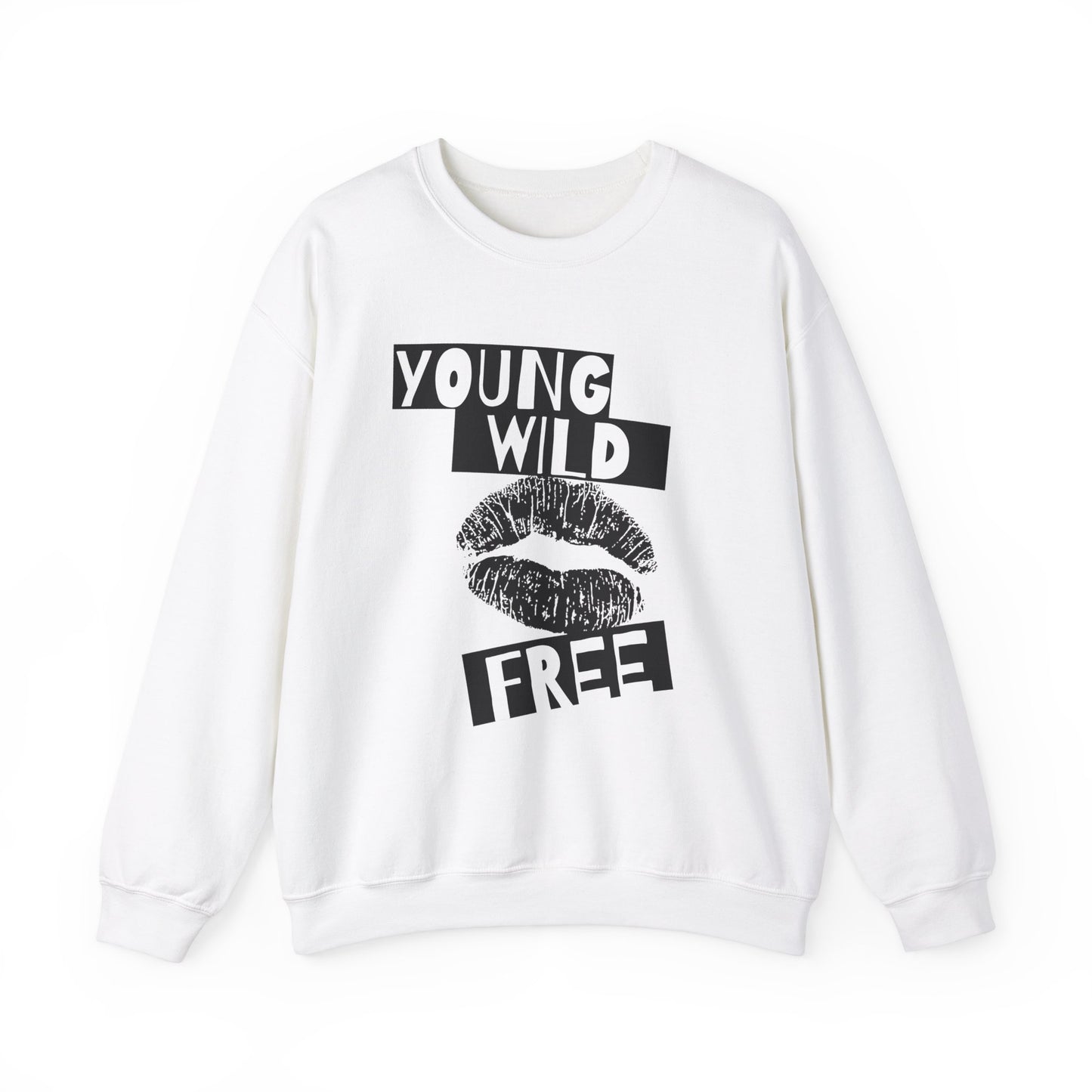 Young Wild Free SmileandLaughTees Unisex Heavy Blend™ Crewneck Sweatshirt