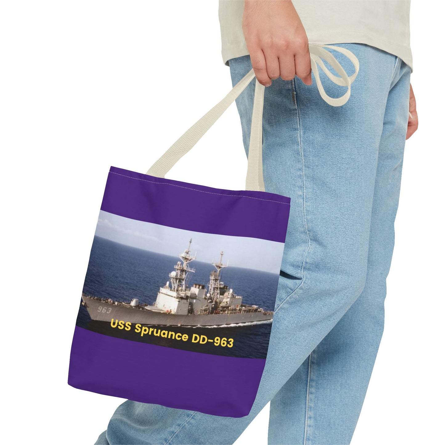 USS Spruance DD-963 Navy POD Smileandlaughtees Tote Bag (AOP)