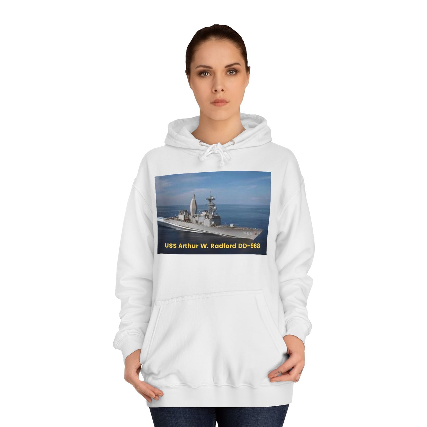 USS Arthur W. Radford DD-968 Navy POD Smileandlaughtees Unisex College Hoodie