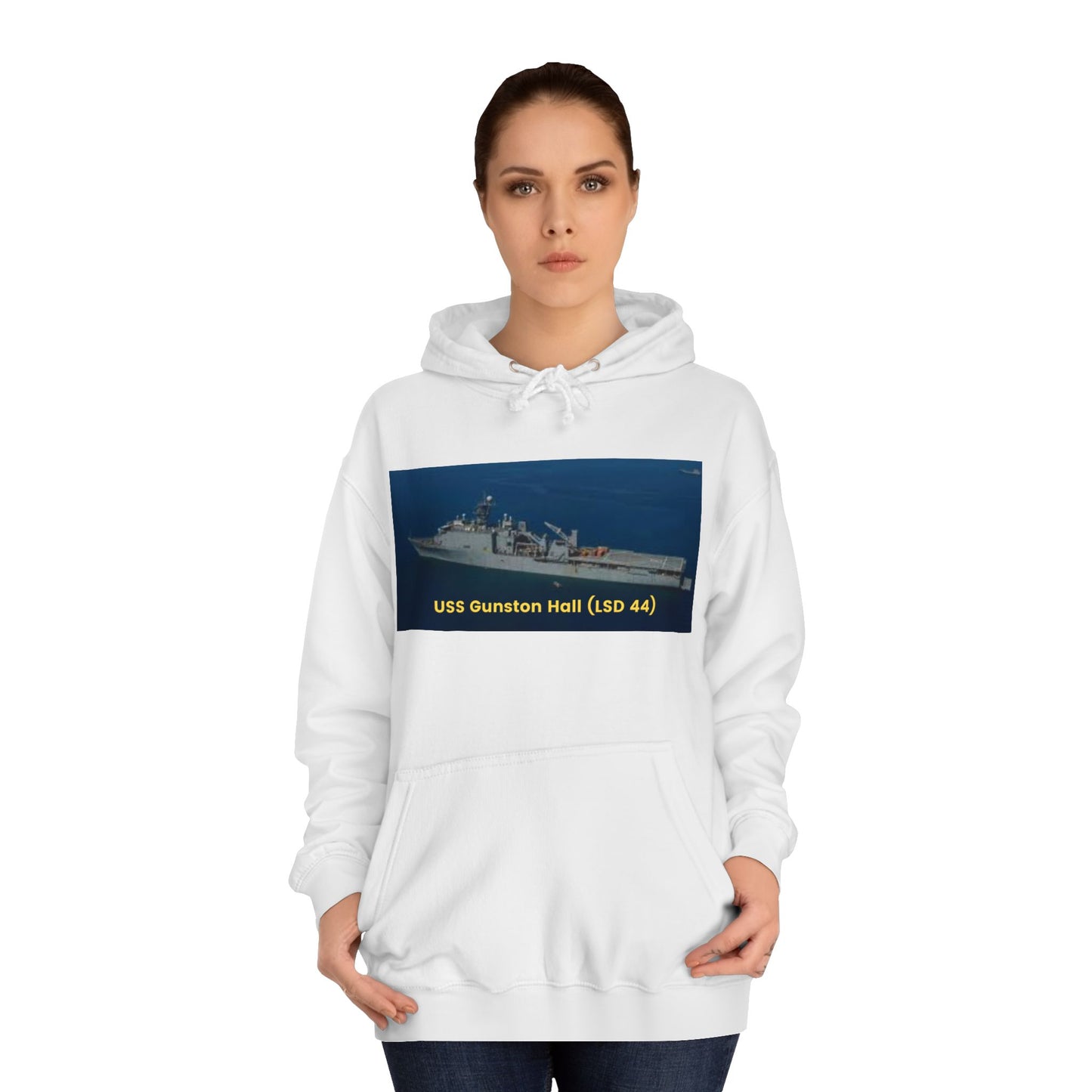 USS Gunston Hall (LSD 44) Navy POD Smileandlaughtees Unisex College Hoodie